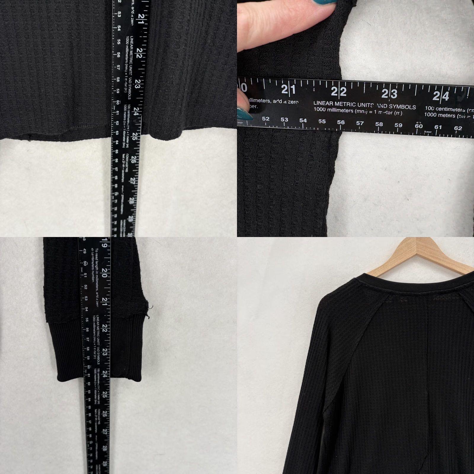 Vintage Calvin Klein Jeans Shirt Womens XL Black V-Neck Raglan Long Sleeve Thermal NWT Size XL / US 12-14 / IT 48-50 - 8 Thumbnail