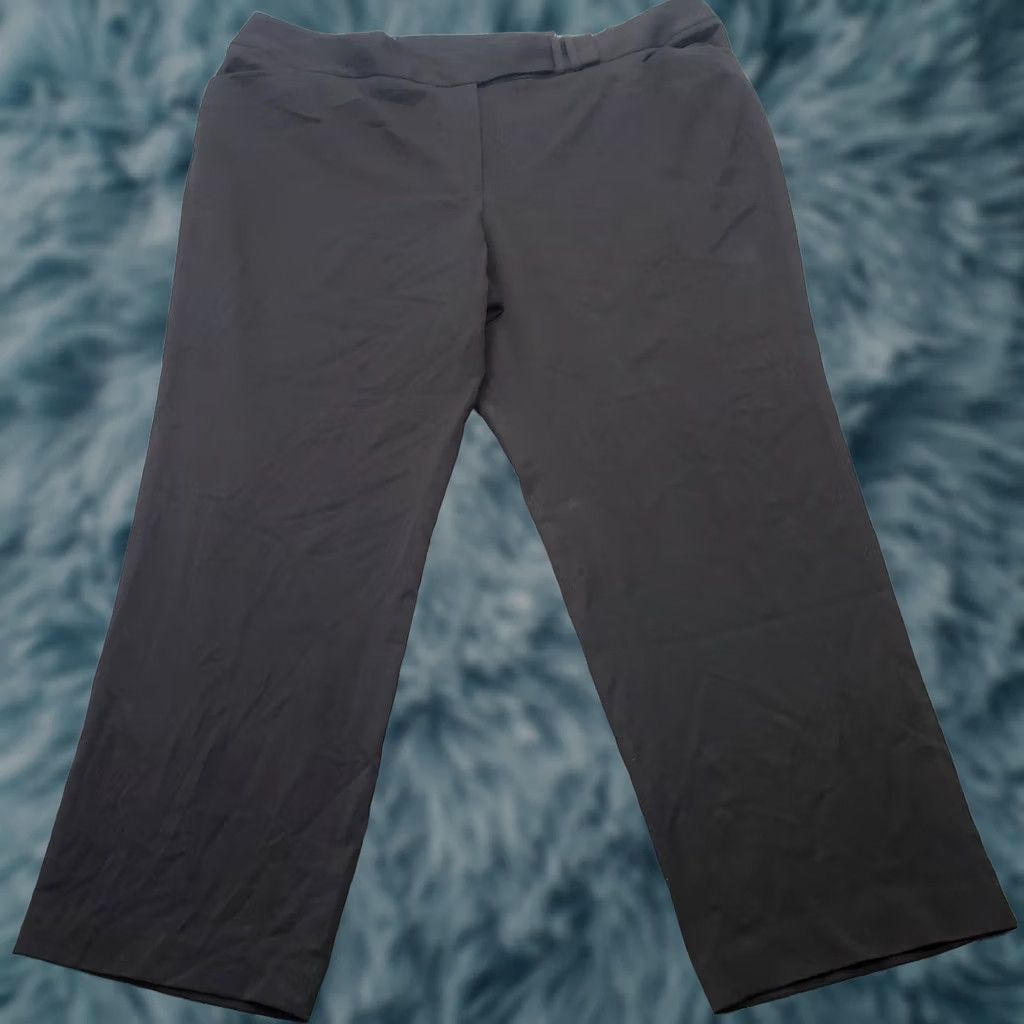 Vintage Lane Bryant Pants Womens 24 Black Stretch Career High Waisted Straight Pant Size 42" / US 20 - 1 Thumbnail