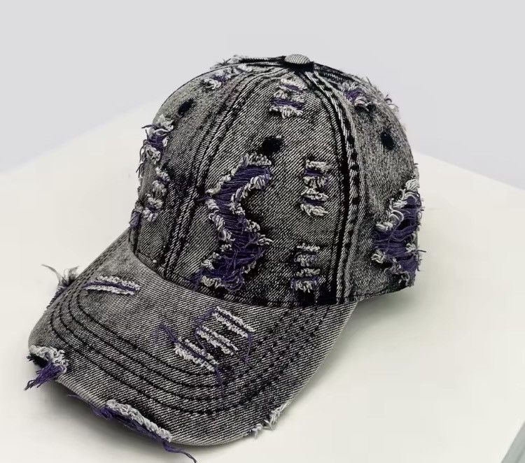 Japanese Brand Retro Broken Style Baseball Hats Size ONE SIZE - 2 Thumbnail
