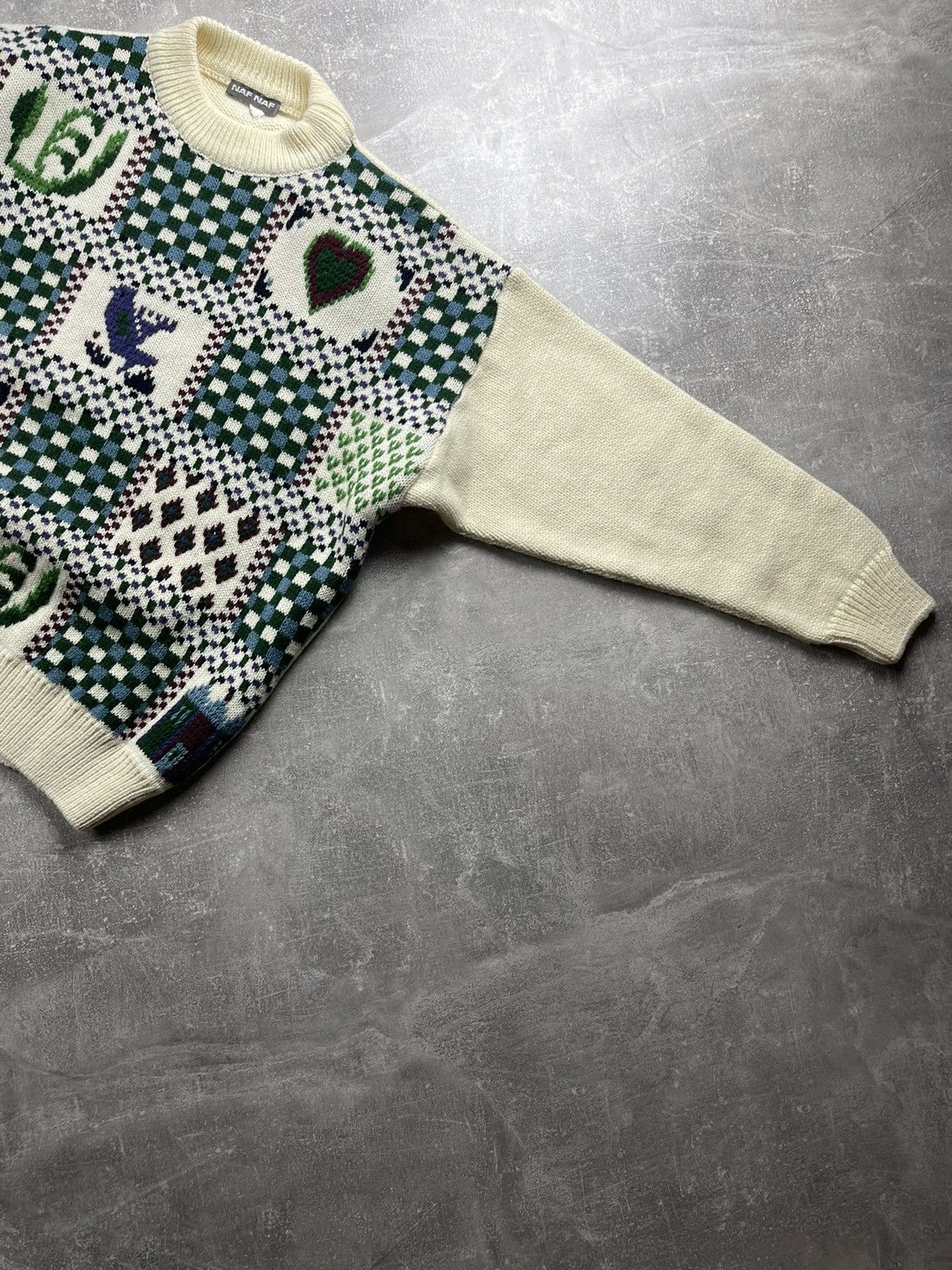 Vintage NAF NAF Vintage Patterned Knit Sweater Graphic Jacquard Size S / US 4 / IT 40 - 6 Thumbnail