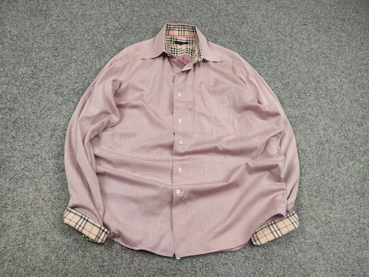 Burberry Vintage 90's Burberry London Pink Nova check Button Shirt Size US XL / EU 56 / 4 - 2 Thumbnail