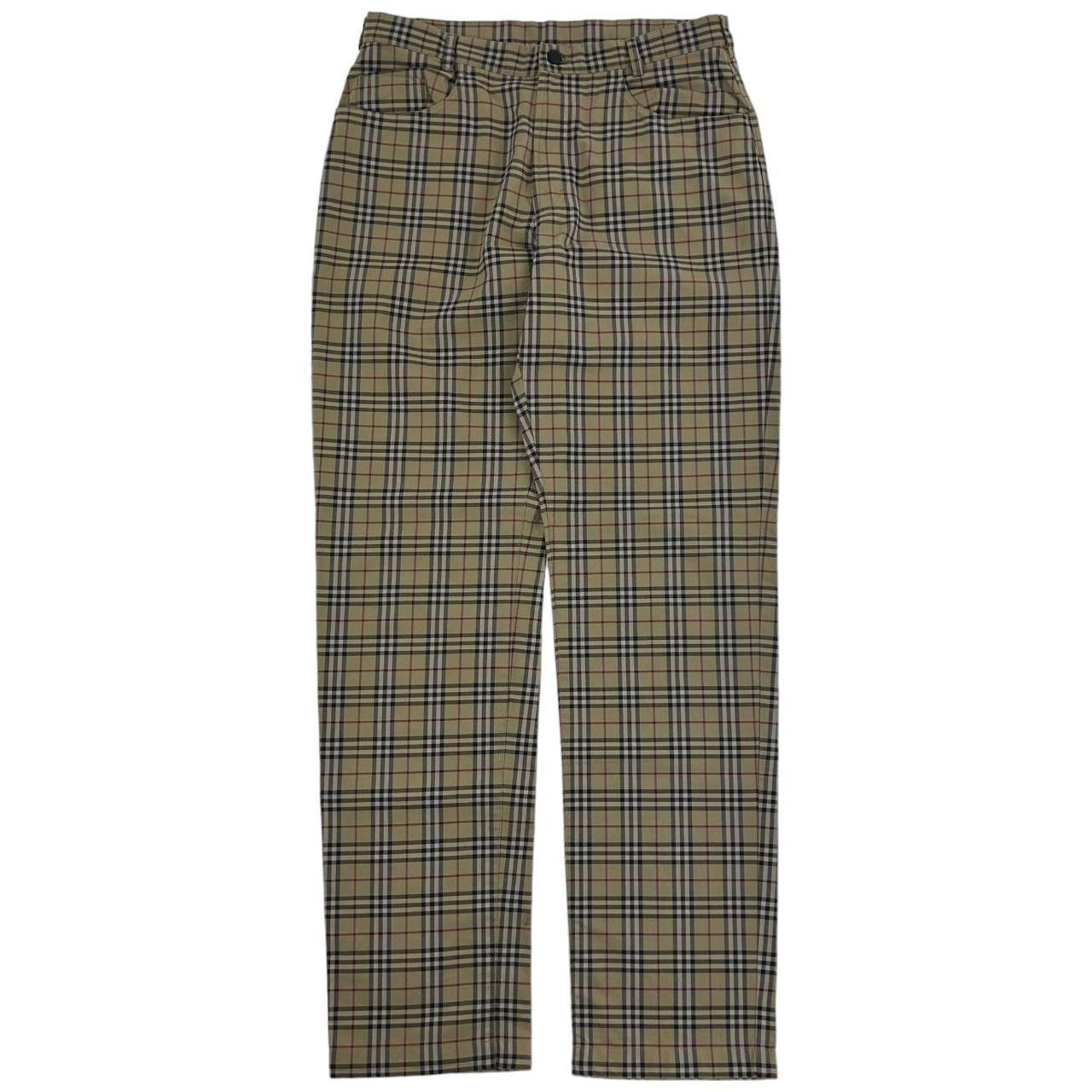 image of Vintage Burberry Nova Check Trousers Size W33 in Tan, Men's