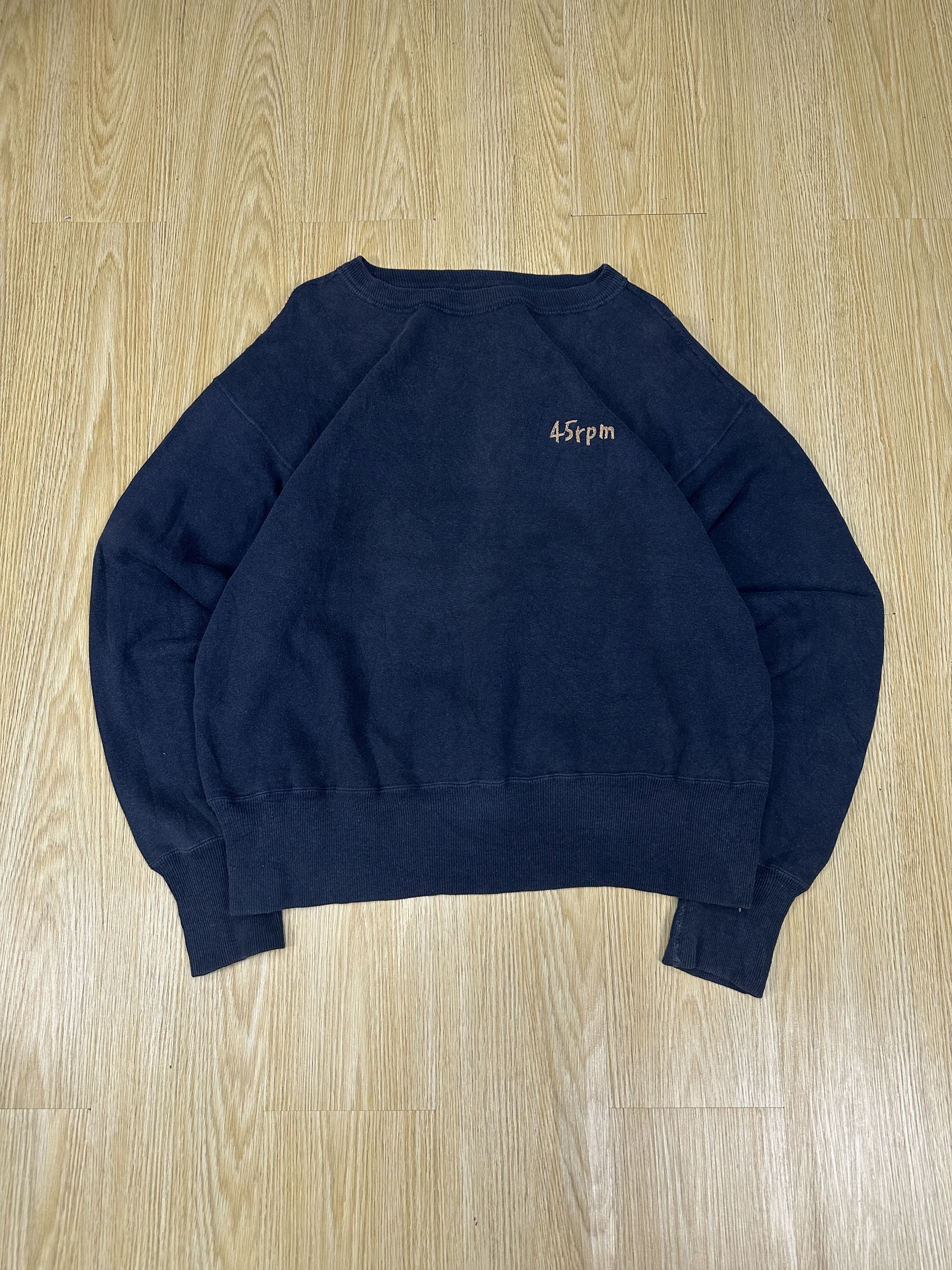 45rpm 90s 45rpm Baggy Faded Vintage Sweatshirt Z213 Size US L / EU 52-54 / 3 - 2 Thumbnail