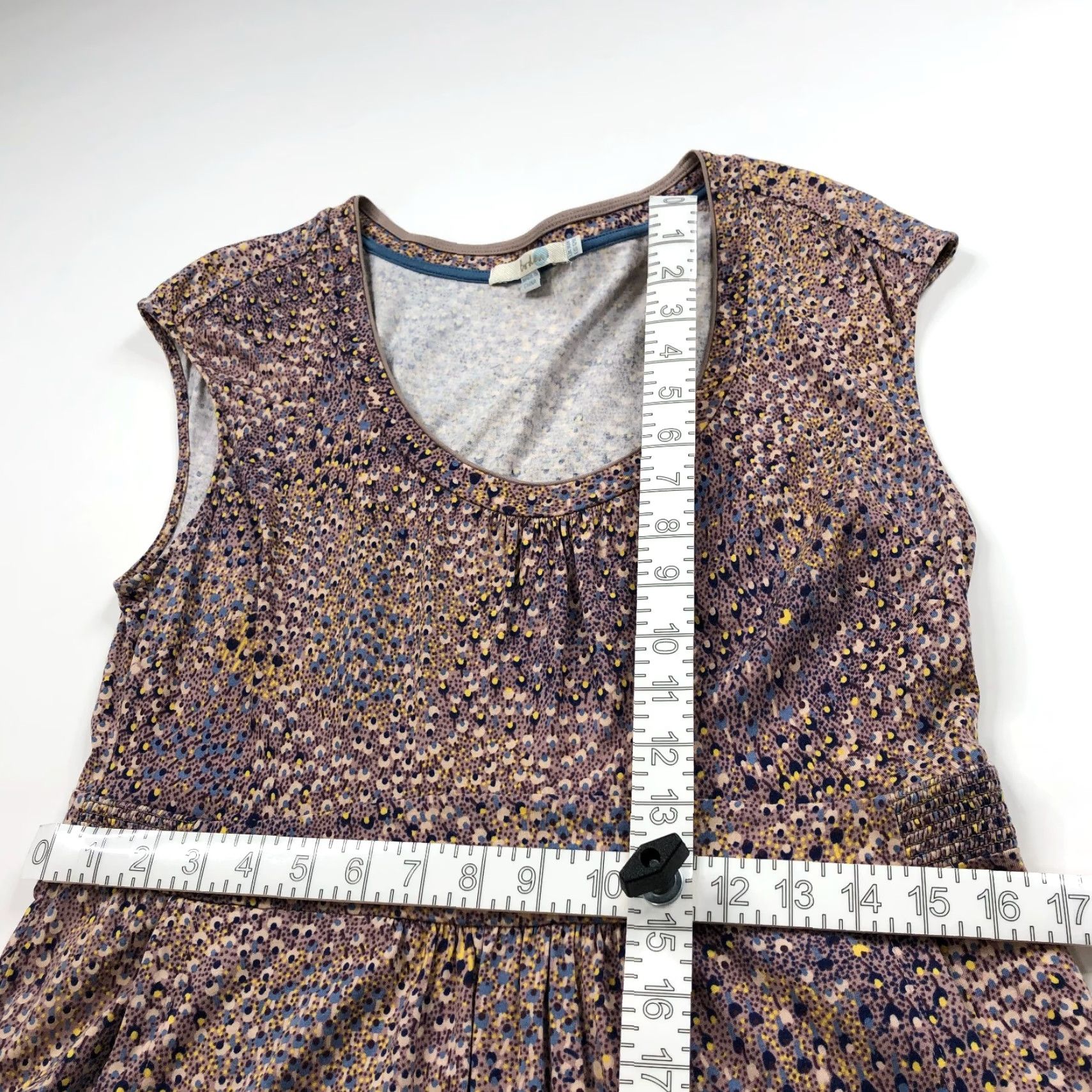 Boden Boden Dress 12 Sheath Above Knee Multicolor All Over Print Blue Brown WH978 Womens Casual Knit Cotton Modal Blend Wool? No Size XL / US 12-14 / IT 48-50 - 7 Thumbnail