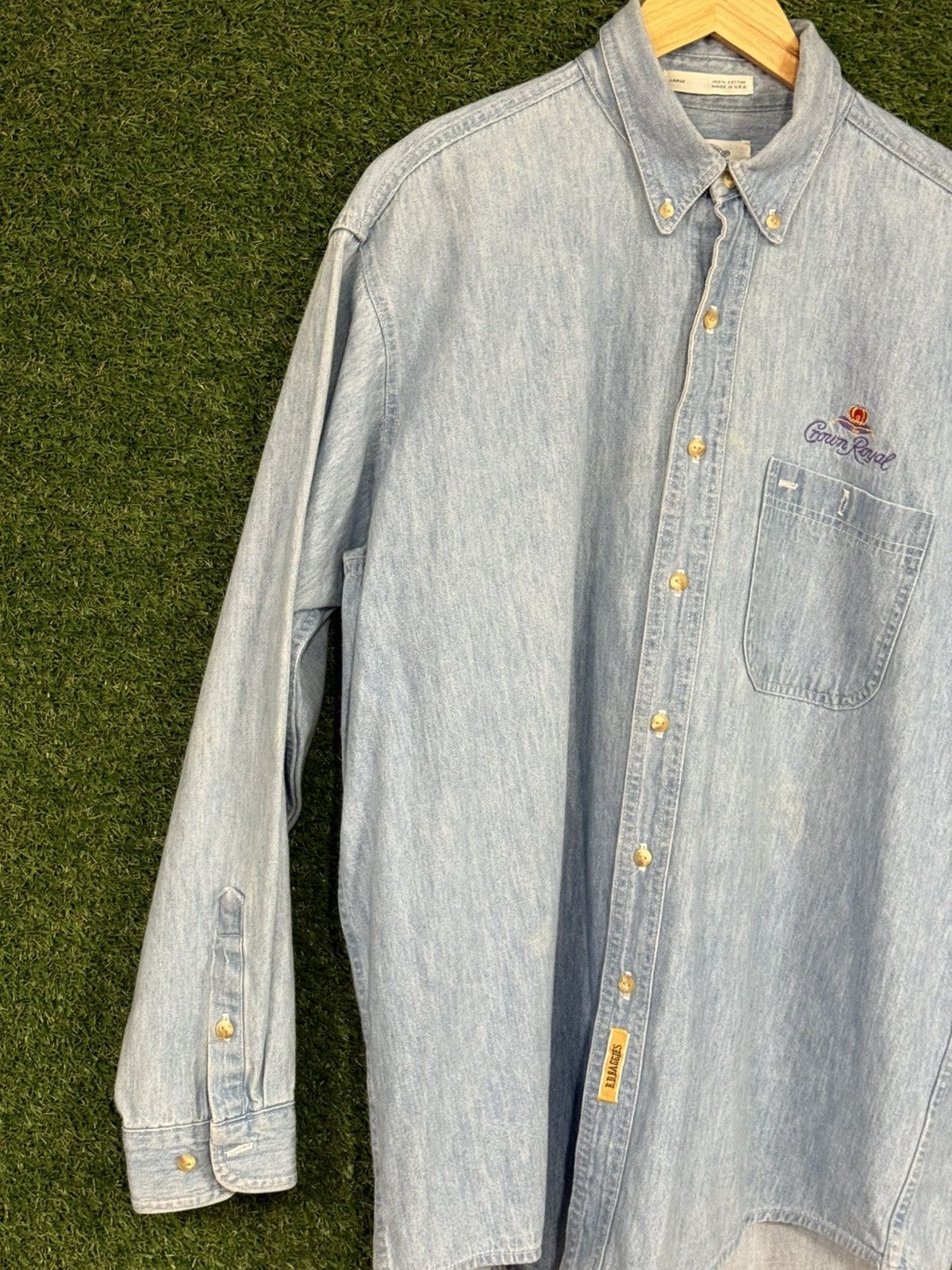 Vintage RARE Crown Royal Made in USA Denim Jean Whisky Shirt Liquor Size US L / EU 52-54 / 3 - 4 Thumbnail