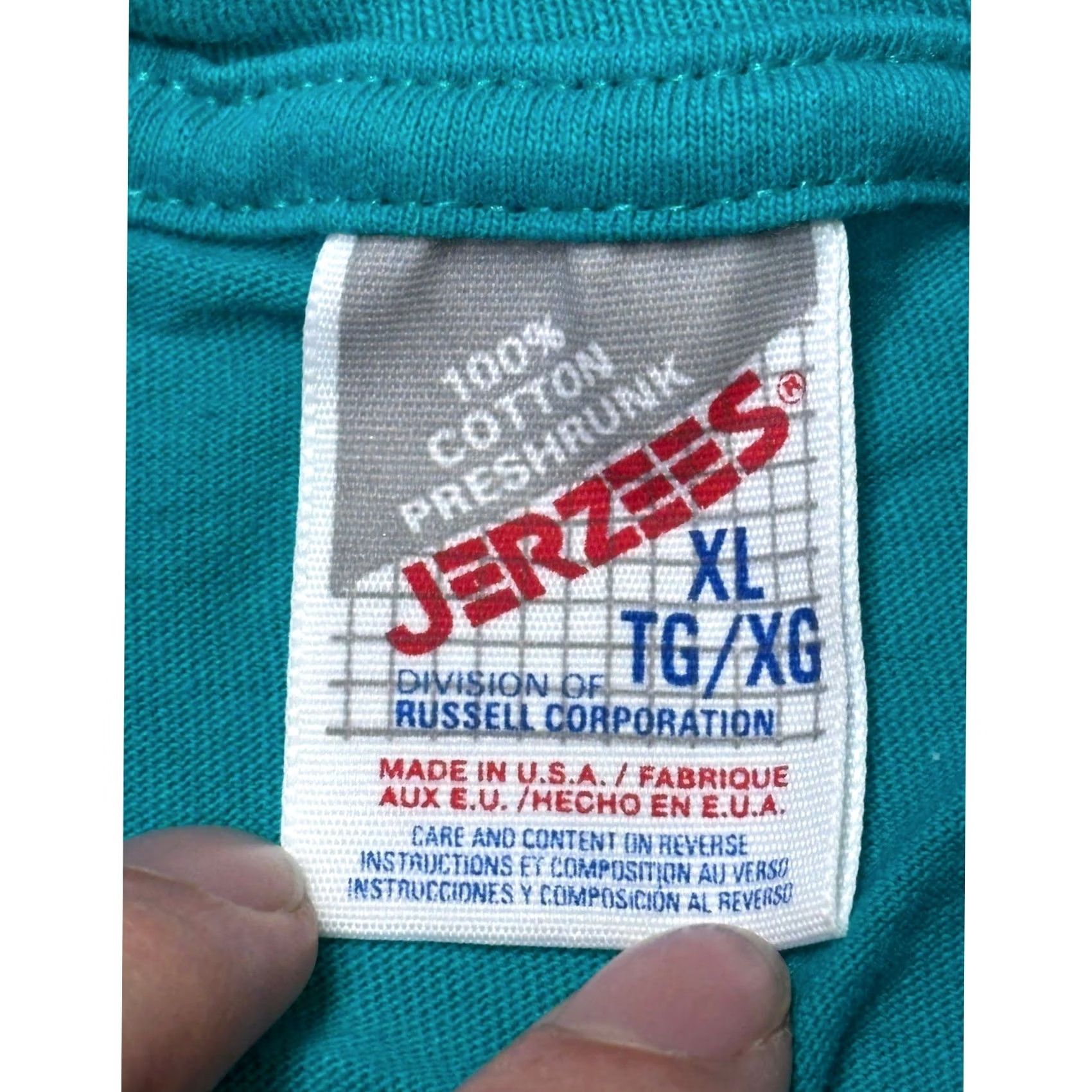 Jerzees VINTAGE Jerzees T-Shirt Men XL Teal Dave and Buster's Philly Graphic Tee 1990s USA Mens Size US XL / EU 56 / 4 - 2 Thumbnail