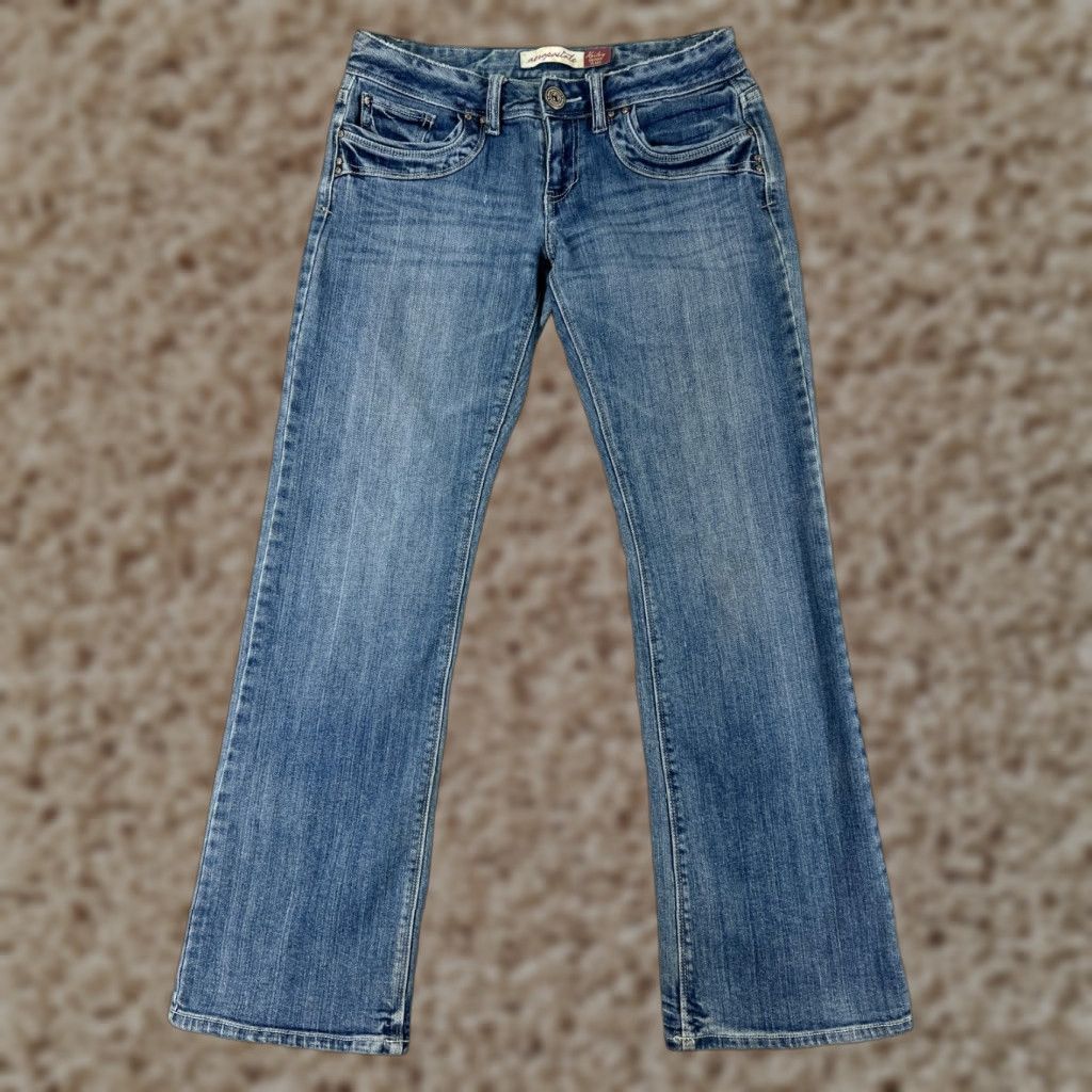 Vintage Aéropostale Jeans Womens 7 Denim Blue 5-Pocket Regular Flared Distressed Cotton Blend Jeans Size 28" / US 6 / IT 42 - 1 Thumbnail