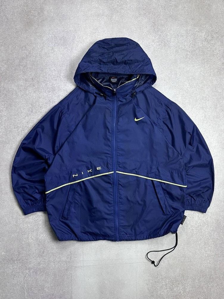 Nike × Vintage Vintage Nike Swoosh Nylon Hooded Jacket Y2K L Size US L / EU 52-54 / 3 - 1 Thumbnail
