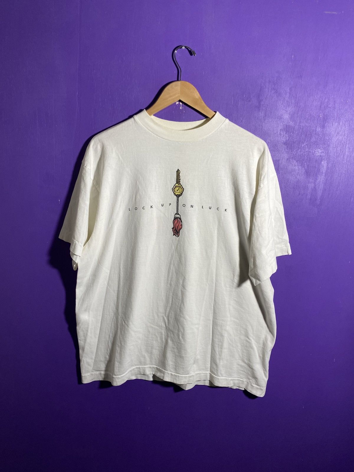 Vintage 90s Mossimo lock up on luck t-shirt