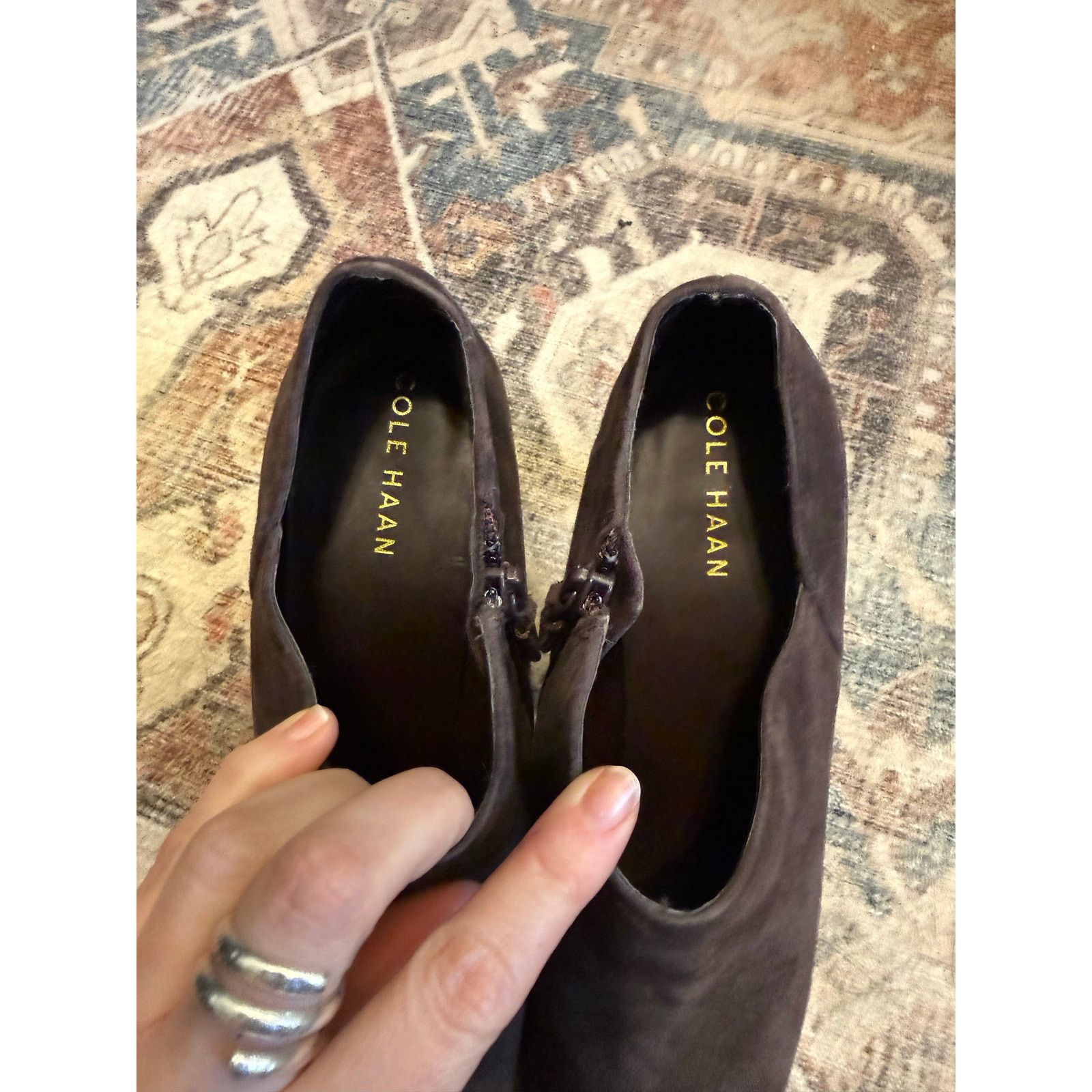 Cole Haan Cole Haan Vestry Pointed Booties Chocolate Suede, Sz 9.5 B, Size US 9.5 / IT 39.5 - 6 Thumbnail