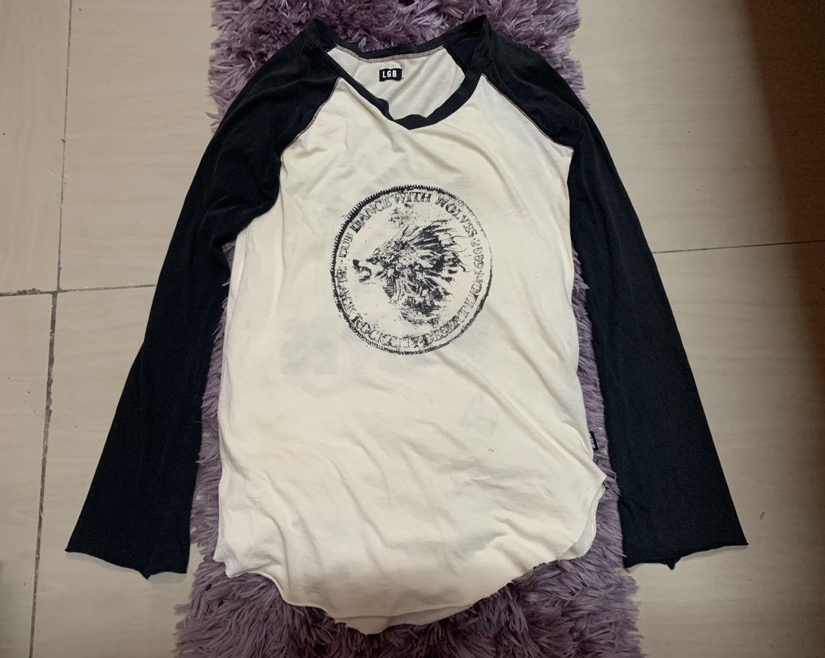 image of If Six Was Nine x Kmrii l.g.b Dub Dances With Wolves Long Sleeve Shirt in Black/White (Size Small)