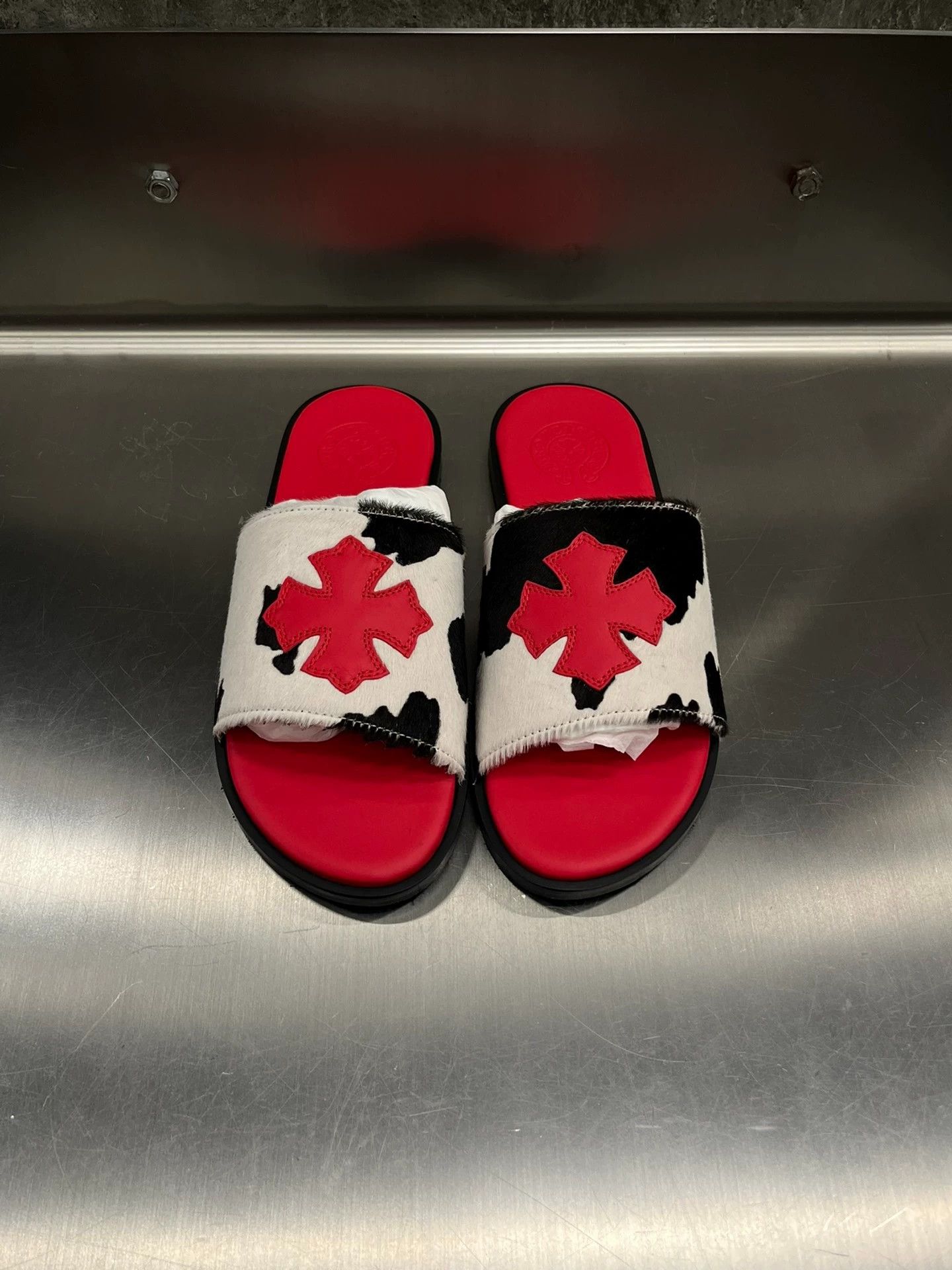 Chrome Hearts Chrome Hearts Red Cow & Horsehair Cross Floral Applique Size US 11 / IT 41 - 1 Thumbnail