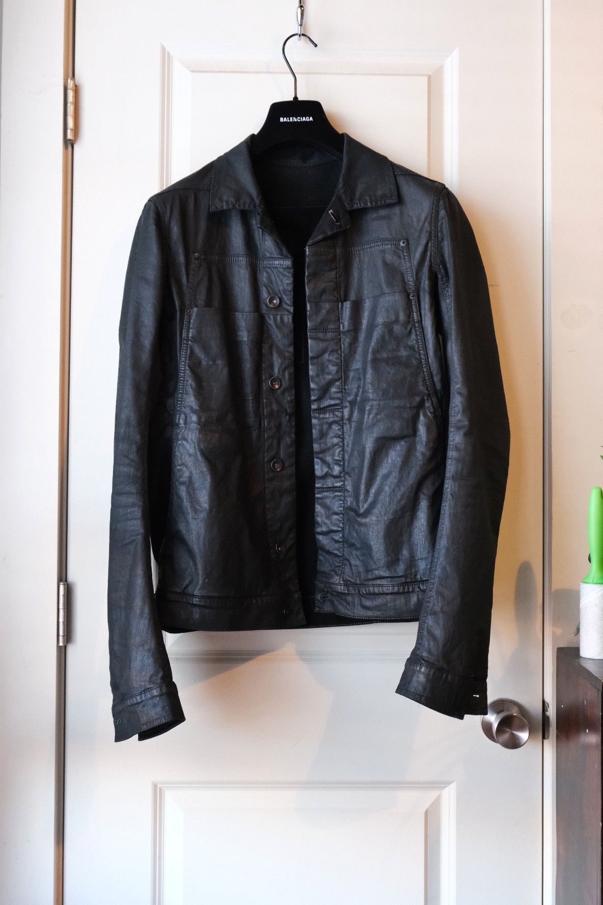 Pre-owned Rick Owens X Rick Owens Drkshdw Waxed Denim Lab Jacket In Black Wax