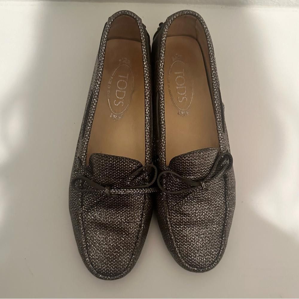 Tod's Tod’s Heaven Lacetto Metallic Silver Gray Drivers Loafers 39 Size US 9 / IT 39 - 4 Thumbnail