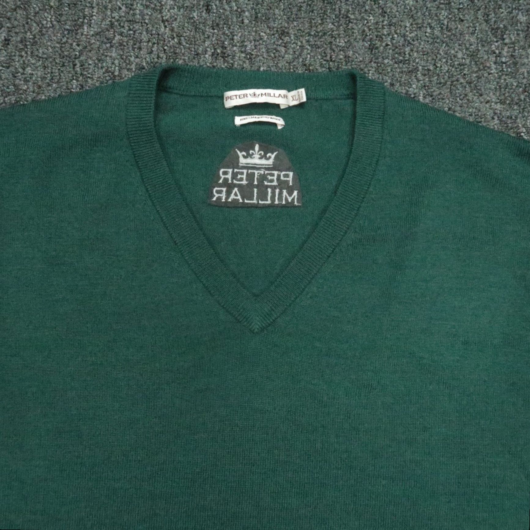Peter Millar VINTAGE? (No) Peter Millar Sweater Men XL Green Merino Wool V Neck Tour Jumper XL Shirt? Size US XL / EU 56 / 4 - 2 Thumbnail