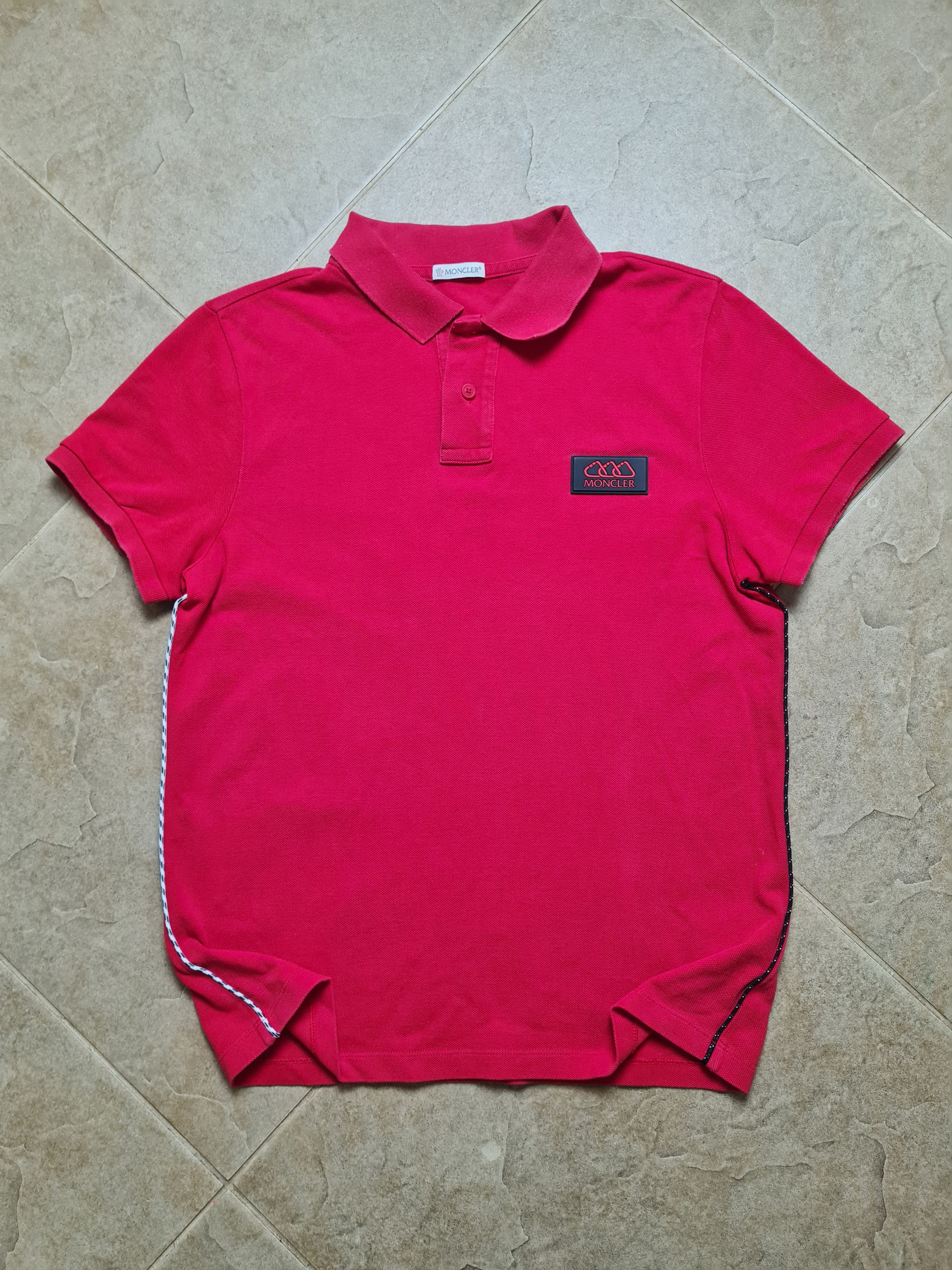 Moncler Mens T-Shirt MONCLER Logo Patch Polo Shirt In Red Size S Size US S / EU 44-46 / 1 - 3 Thumbnail