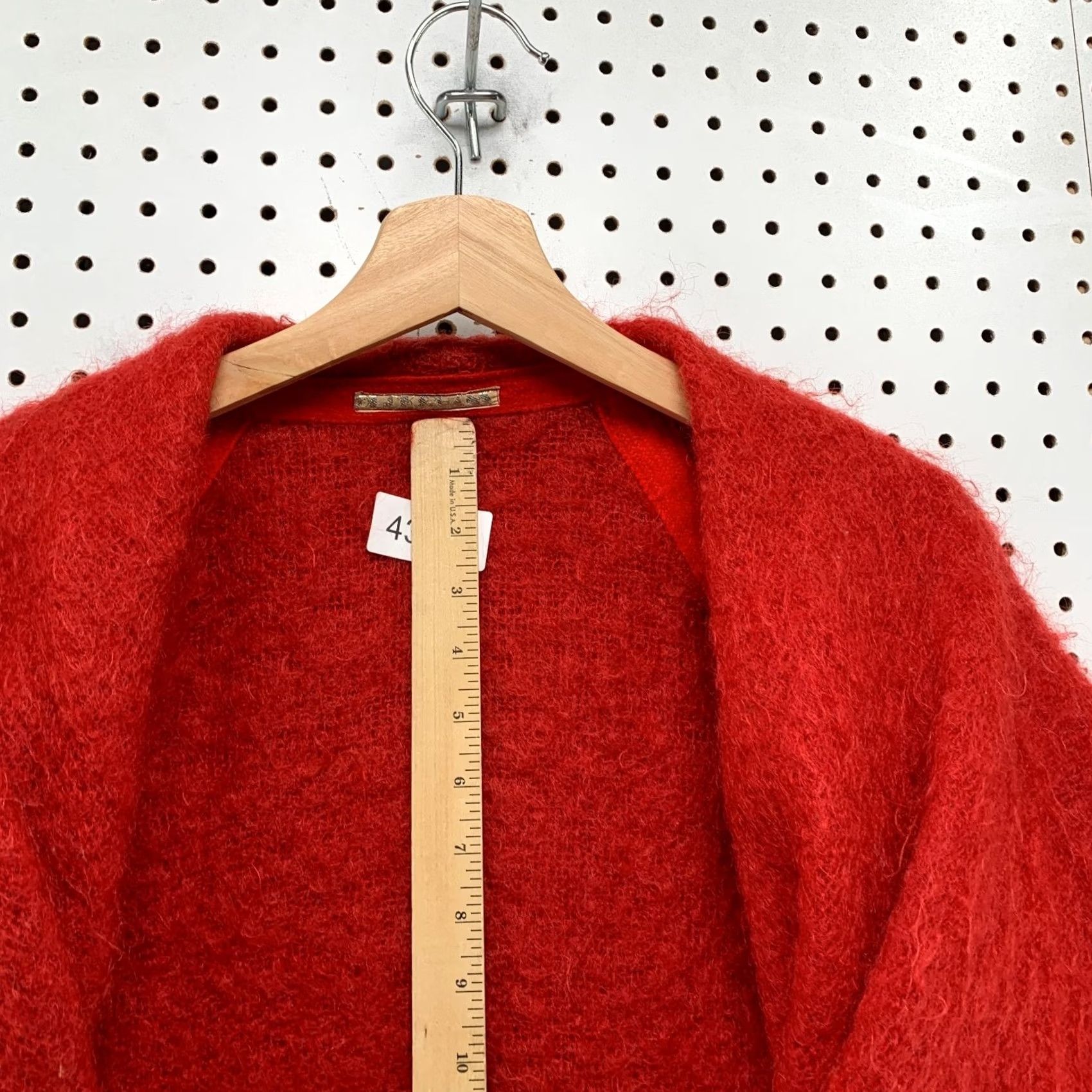Vintage VINTAGE Duck & Hans Red Mohair Open Front Wrap Shawl Long Womens Large Shawl Wrap Mohair Red Winter Casual Women Size L / US 10 / IT 46 - 7 Thumbnail