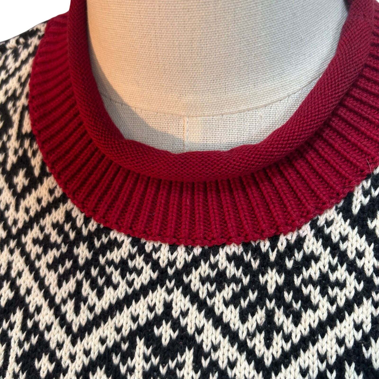 Talbots VTG 90s Talbots Large Winter Chalet Snowflake Fringe Sweater Size L / US 10 / IT 46 - 23 Thumbnail