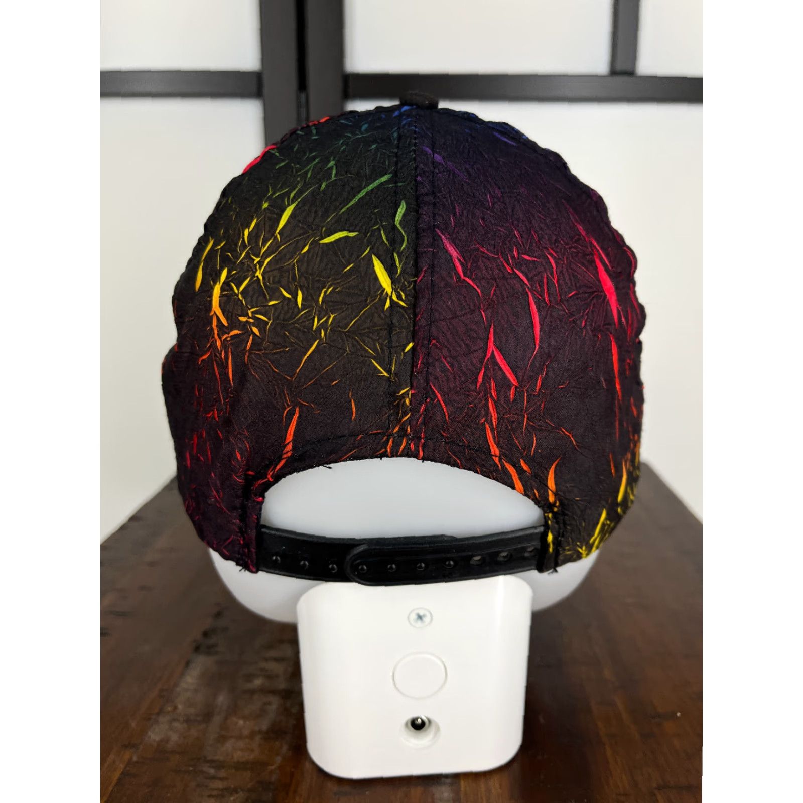 Vintage KC Collections Hat Cap Snap Back Adult One Size Black Red Abstract Poly Geometric 90s Beach Mens Size ONE SIZE - 7 Thumbnail