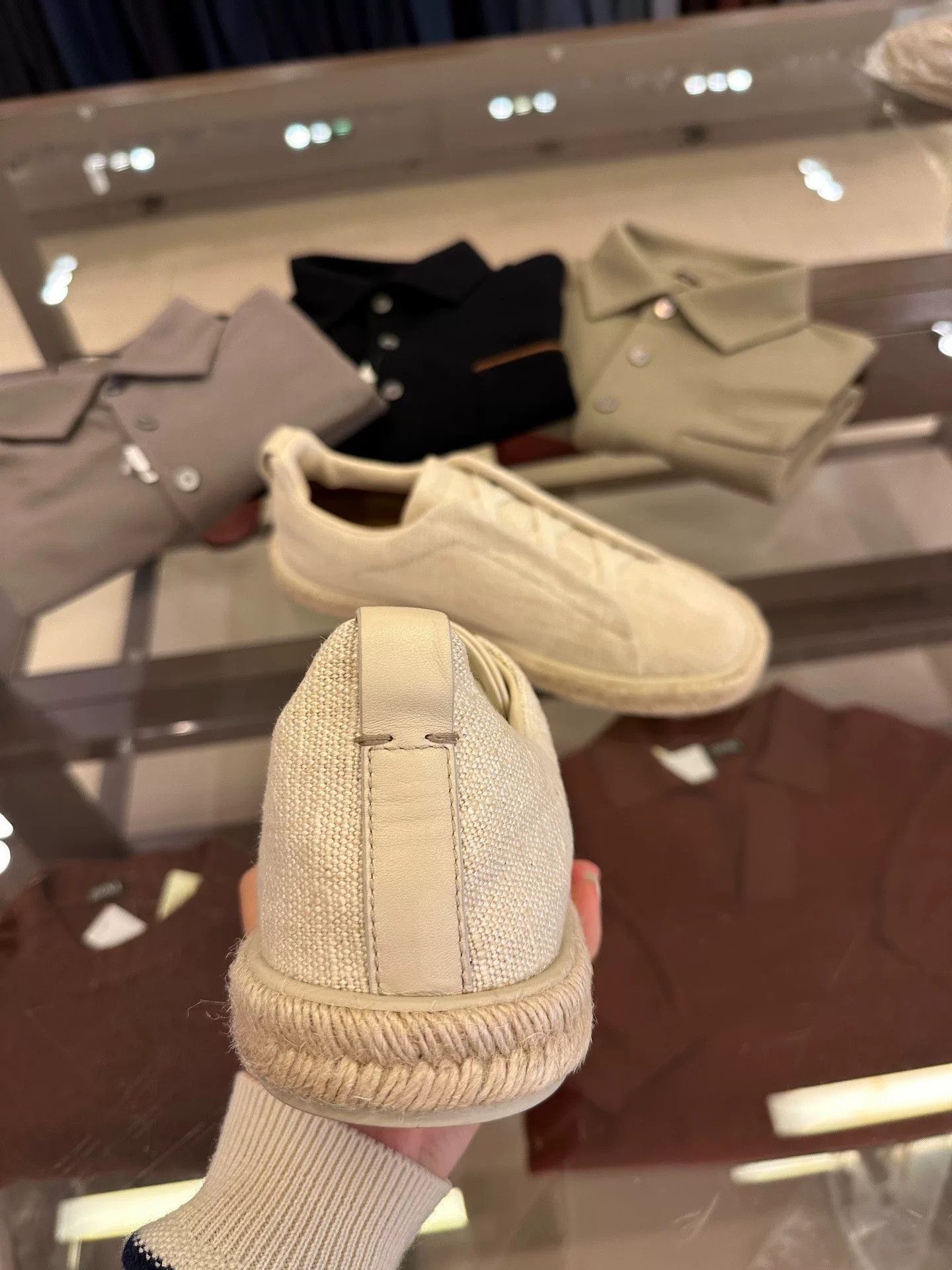 Ermenegildo Zegna Zegna Triple Stitch Beige Men's Sneakers Size US 8.5 / EU 41-42 - 7 Thumbnail
