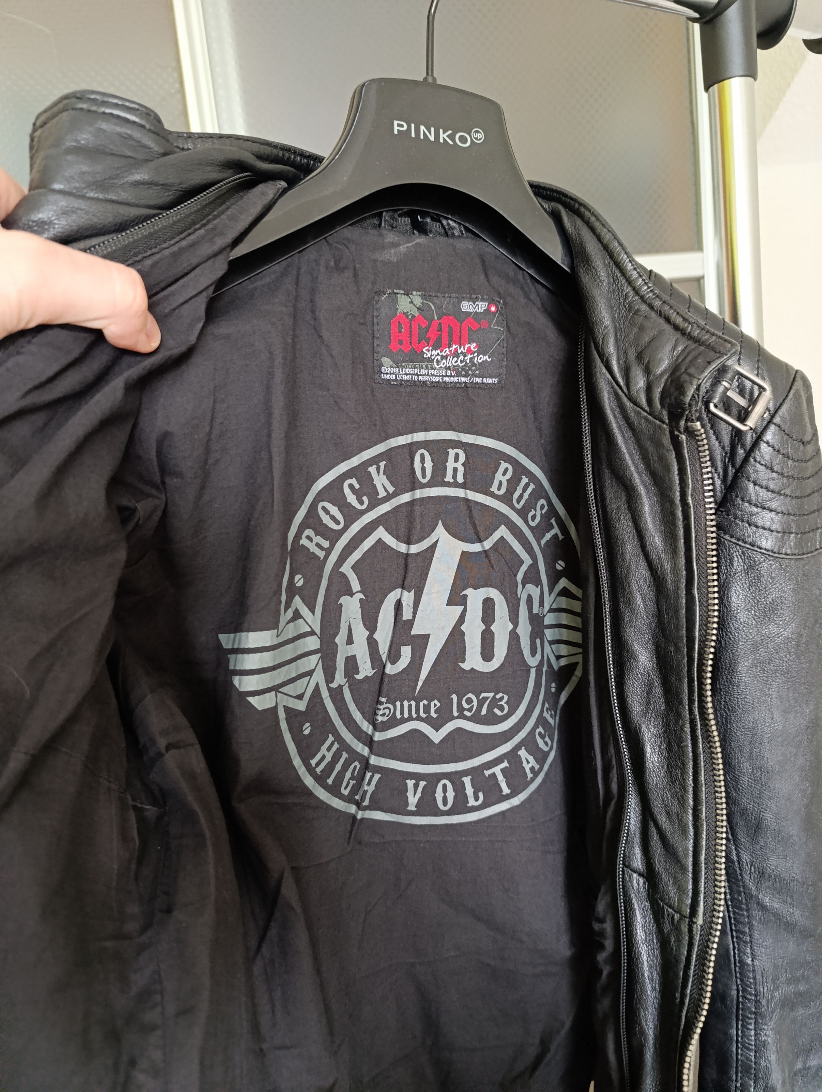 AC/DC EMP SIGNATURE COLLECTION WOMENS LEATHER BIKER JACKET AC/DC Size L / US 10 / IT 46 - 18 Thumbnail