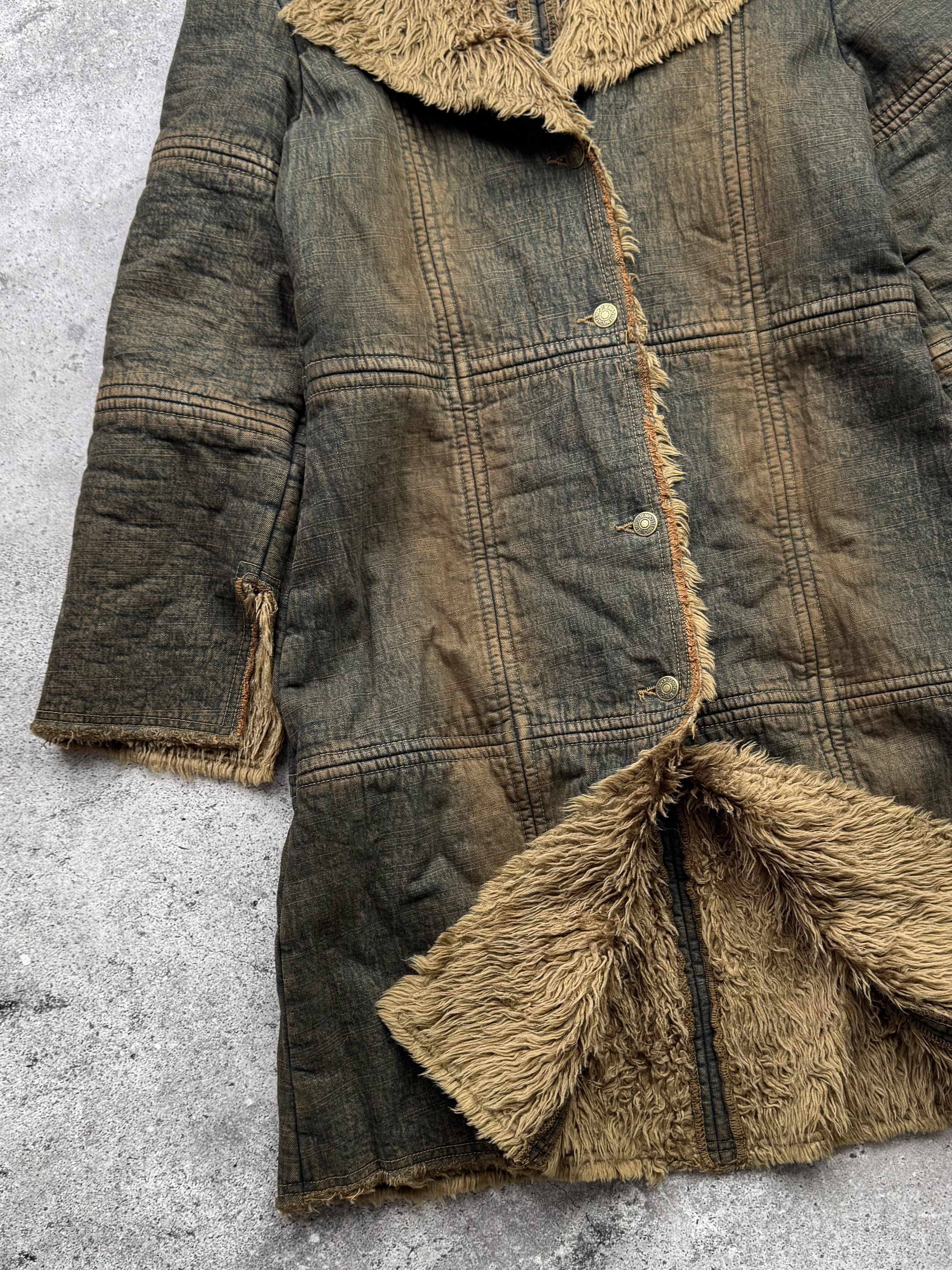 Hysteric Glamour Vintage Faded With Faux Fur Denim Coat C641(V37) Size M / US 6-8 / IT 42-44 - 4 Thumbnail