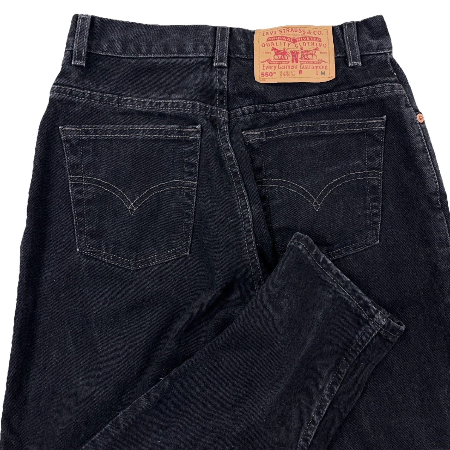 Levi's VINTAGE Levi's 550 Jeans Women 4 Black Tapered Relaxed Fit Baggy 90s USA 25x29 Size 27" / US 4 / IT 40 - 2 Thumbnail