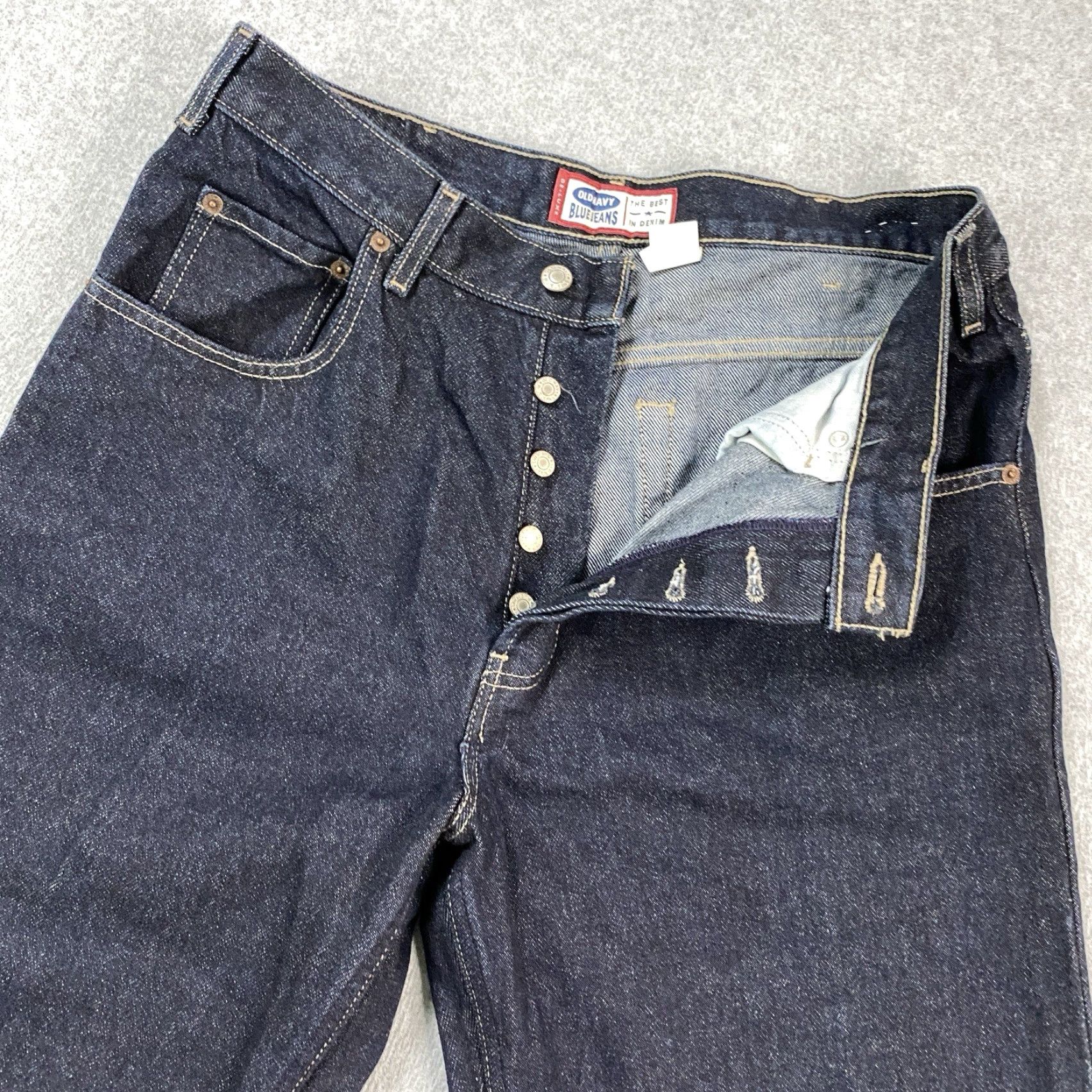 VINTAGE Old Navy Jeans Men 34x36 Denim Baggy Fit Casual Dark Wash