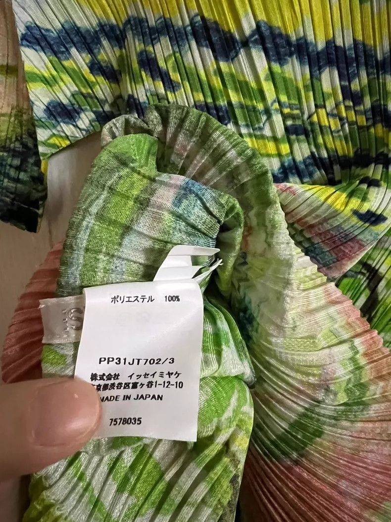Issey Miyake Issey Miyake size:3 Green pleated short-sleeved shirt Size S / US 4 / IT 40 - 4 Thumbnail