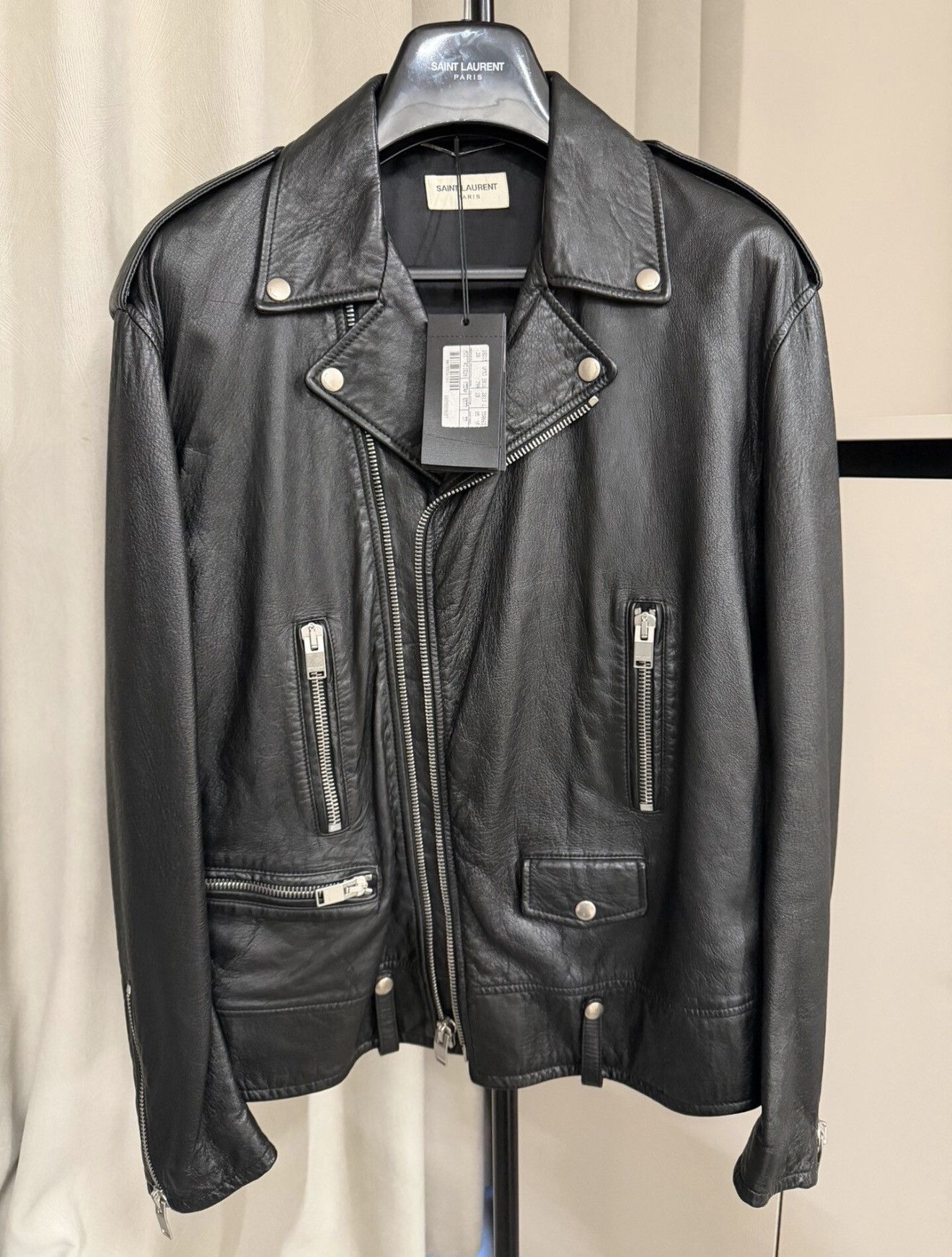 Saint Laurent Paris Saint Laurent Paris 16FW Rainbow Shark Moto Leather Jacket Size US M / EU 48-50 / 2 - 2 Thumbnail