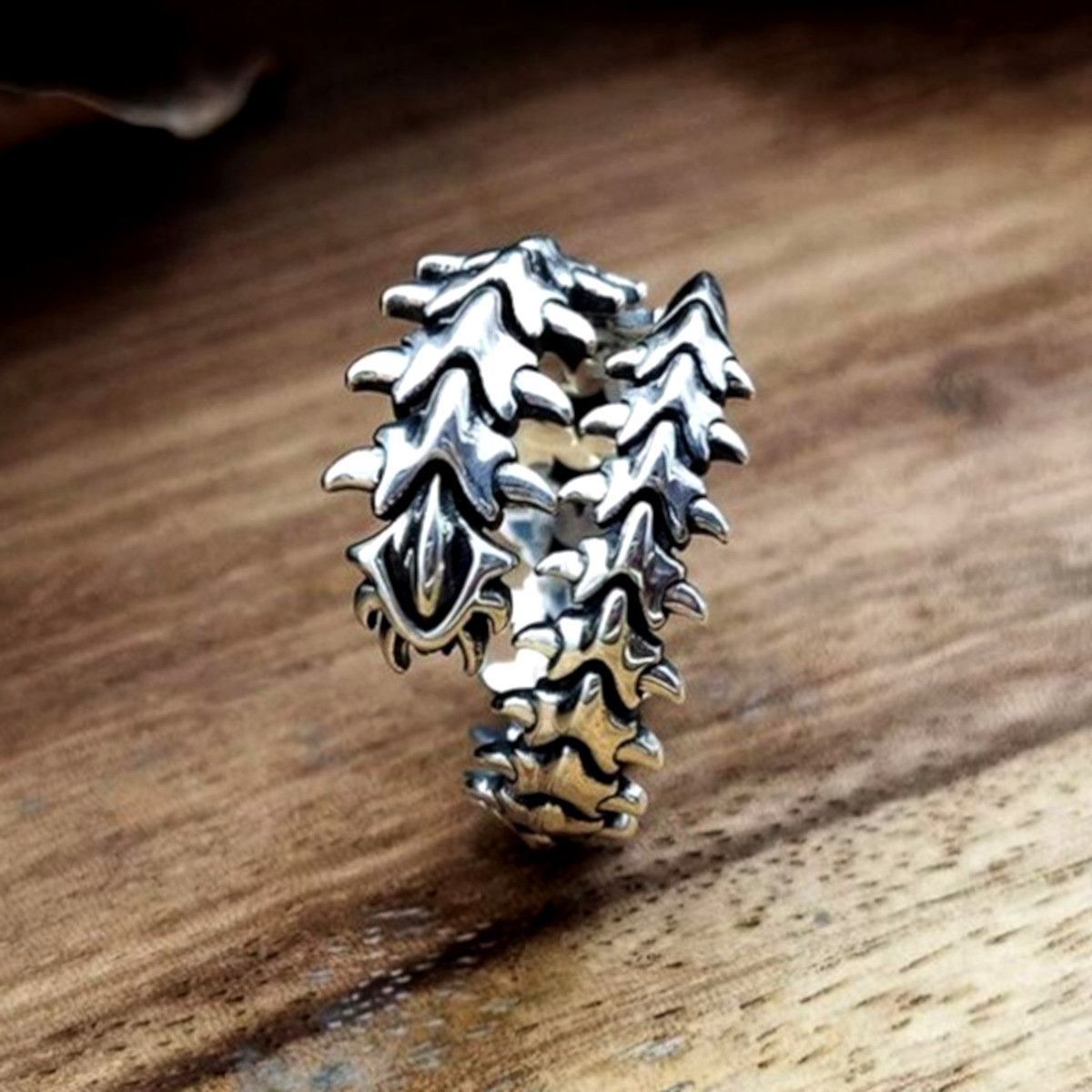 Designer × Japanese Brand × Vintage Stunning Punk Rock Skeleton Bones Goth Silver Ring Unique Size ONE SIZE - 2 Thumbnail