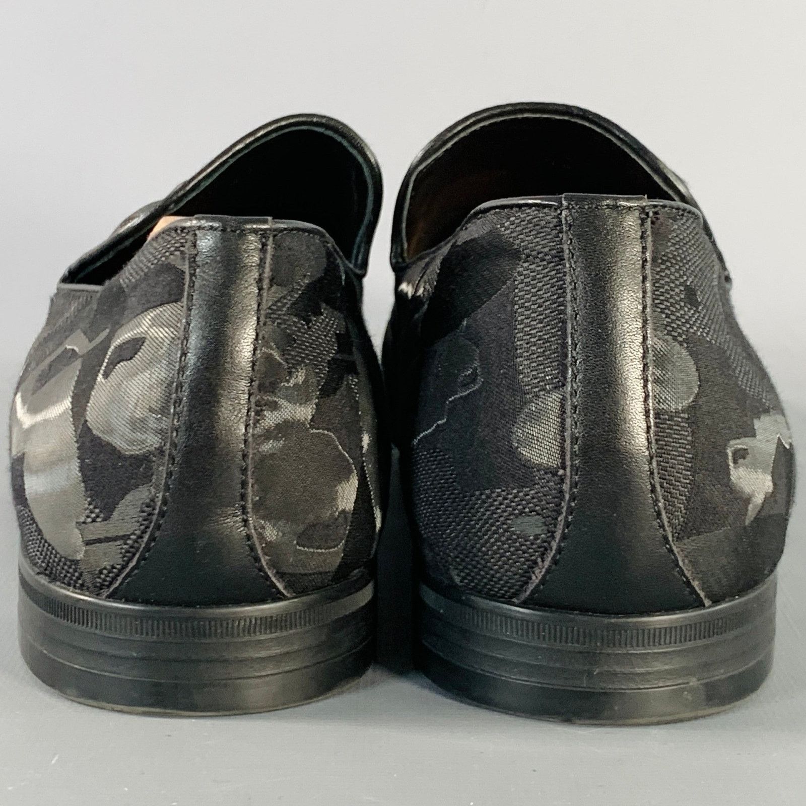 Jimmy Choo JIMMY CHOO Black Camouflage Figures Canvas Slip On Loafers Size US 8 / EU 41 - 3 Thumbnail