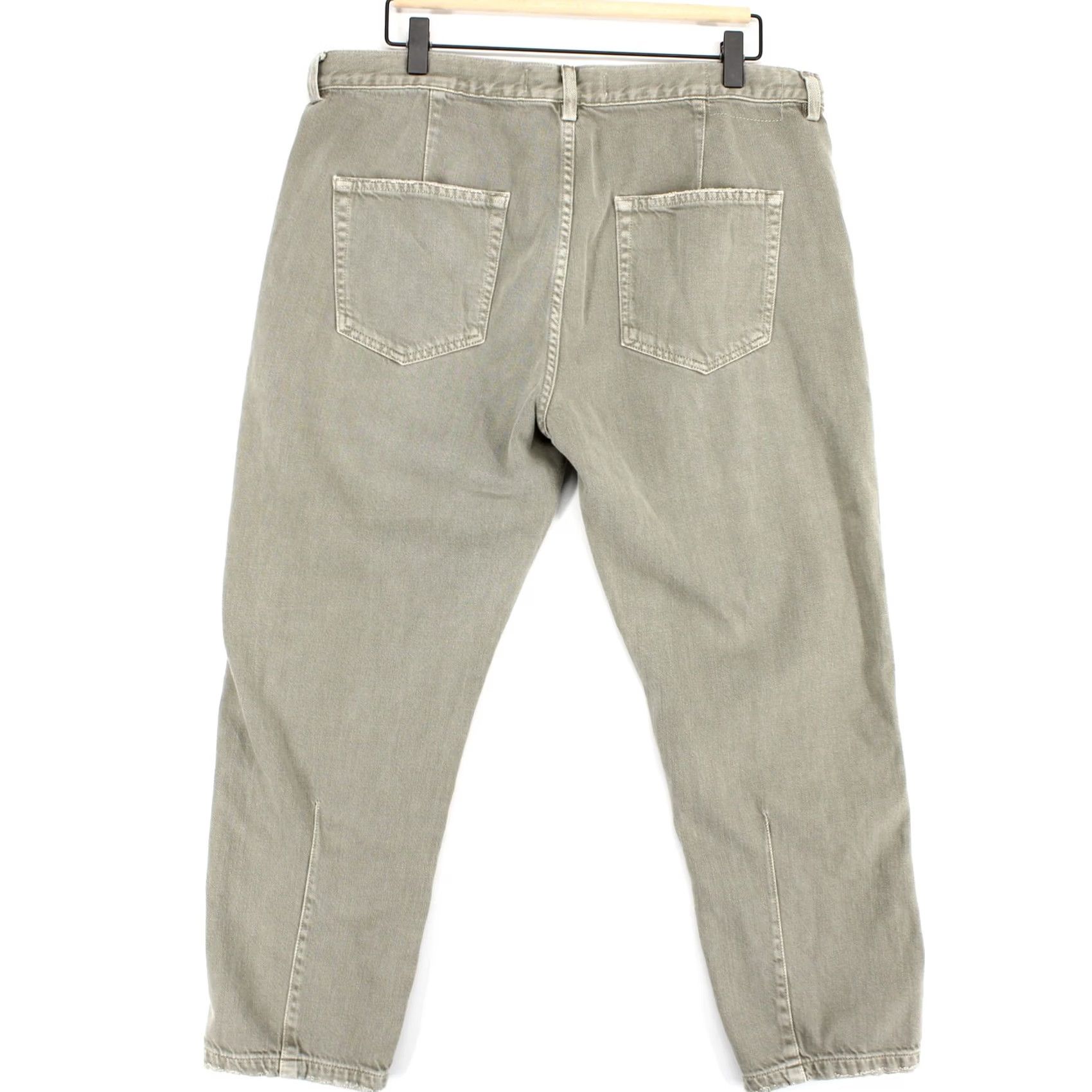 AMO AMO Slouch Trouser Pants Womens 32 Gray Green High Rise Ankle Crop Made in USA Size 24" / US 00 / IT 34 - 3 Thumbnail