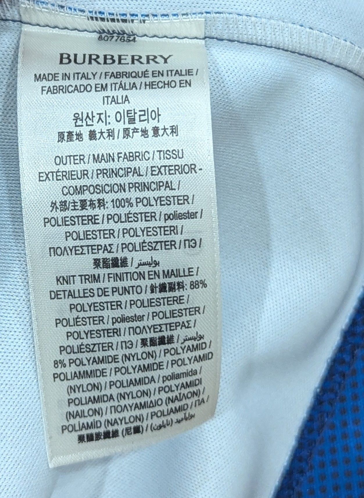 Burberry Burberry Floral Print Polyester Crewneck T-Shirt Blue Medium Size US M / EU 48-50 / 2 - 6 Thumbnail