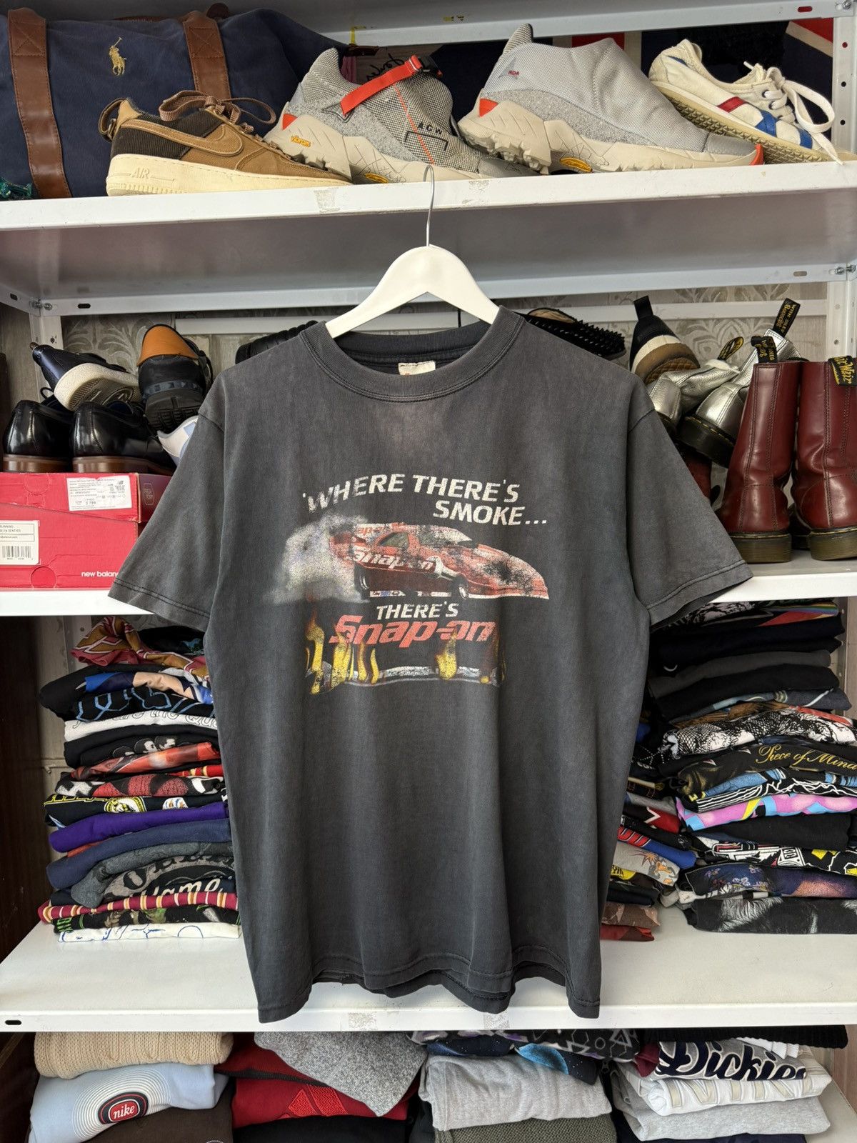 Vintage Rare Vintage SNAP ON T-Shirt Where There’s Smoke Size US L / EU 52-54 / 3 - 1 Thumbnail