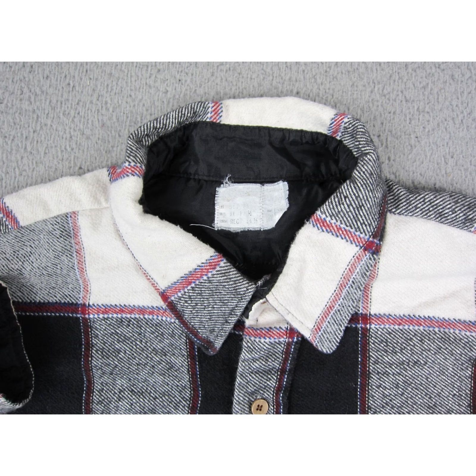 Vintage Vintage True Flannel Shirt Mens XL Extra Large Gray Black Plaid Western Cowboy Size US XL / EU 56 / 4 - 5 Thumbnail