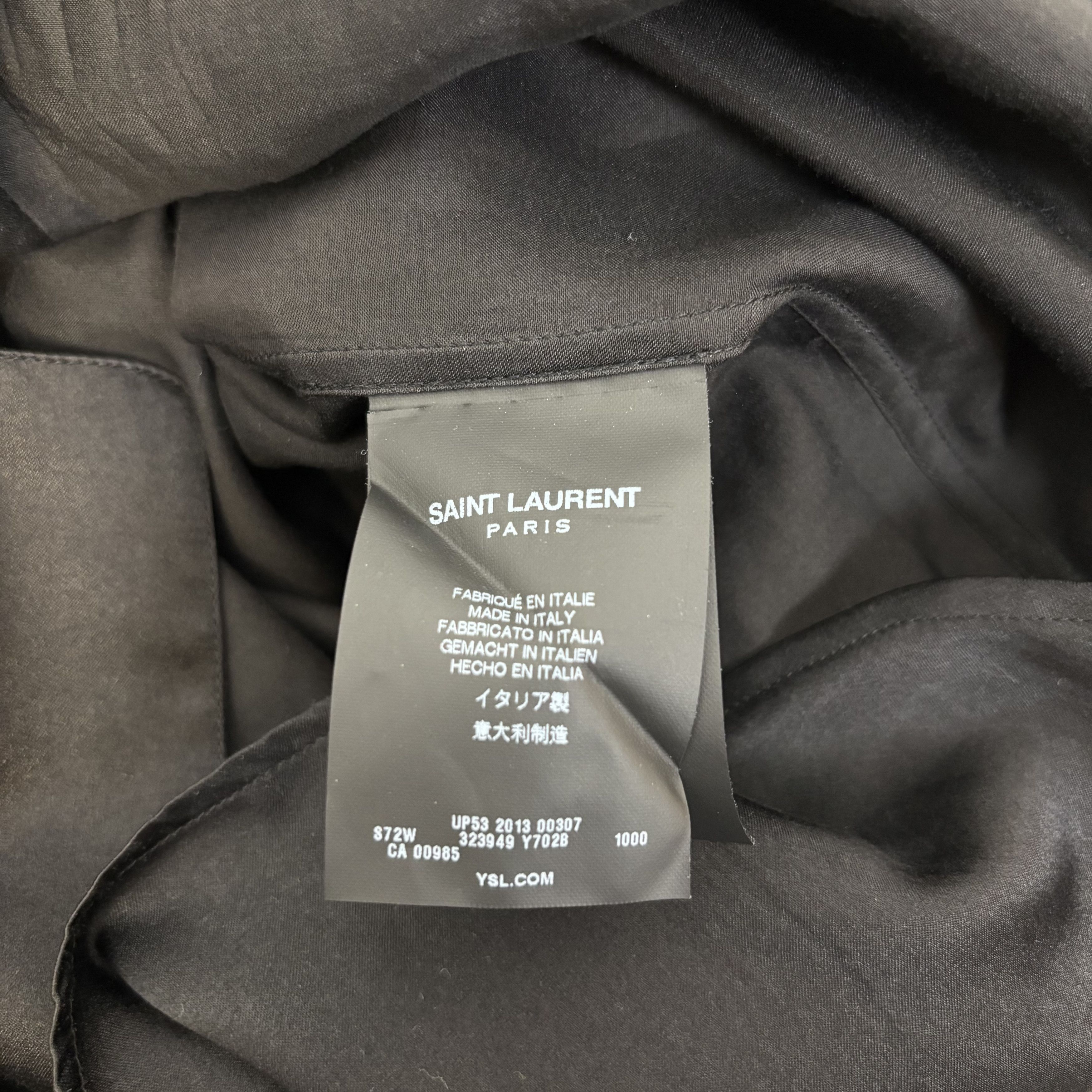 Saint Laurent Paris Saint Laurent Black Silk Shirt Size US L / EU 52-54 / 3 - 4 Thumbnail