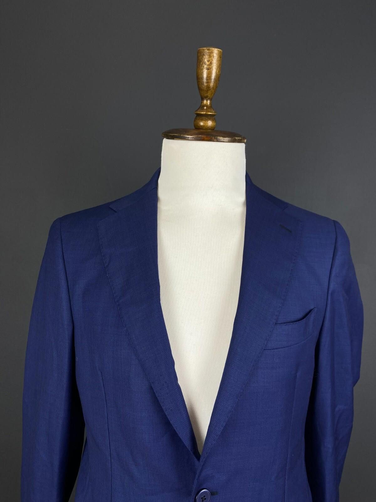Designer Boggi Milano Icons Blue Wool Two Button Size EU 48 US 38 M Size 40R - 5 Thumbnail