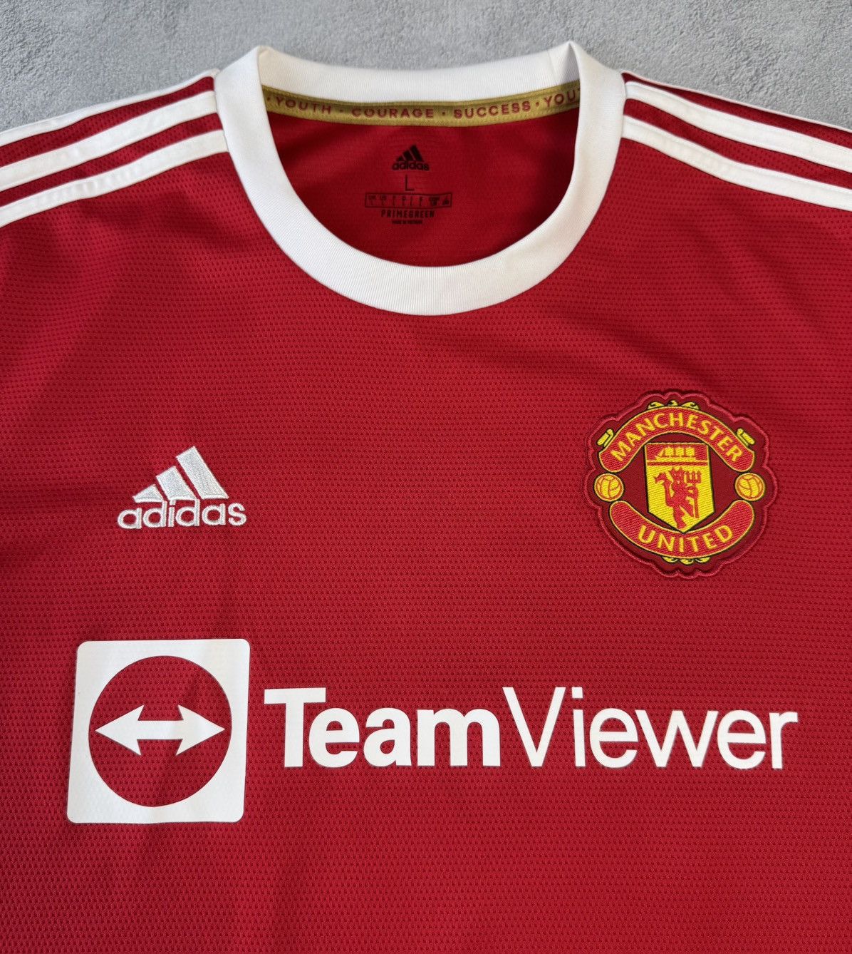 Adidas Manchester United 2021 2022 Home Shirt Adidas #25 Sancho Size US L / EU 52-54 / 3 - 9 Thumbnail