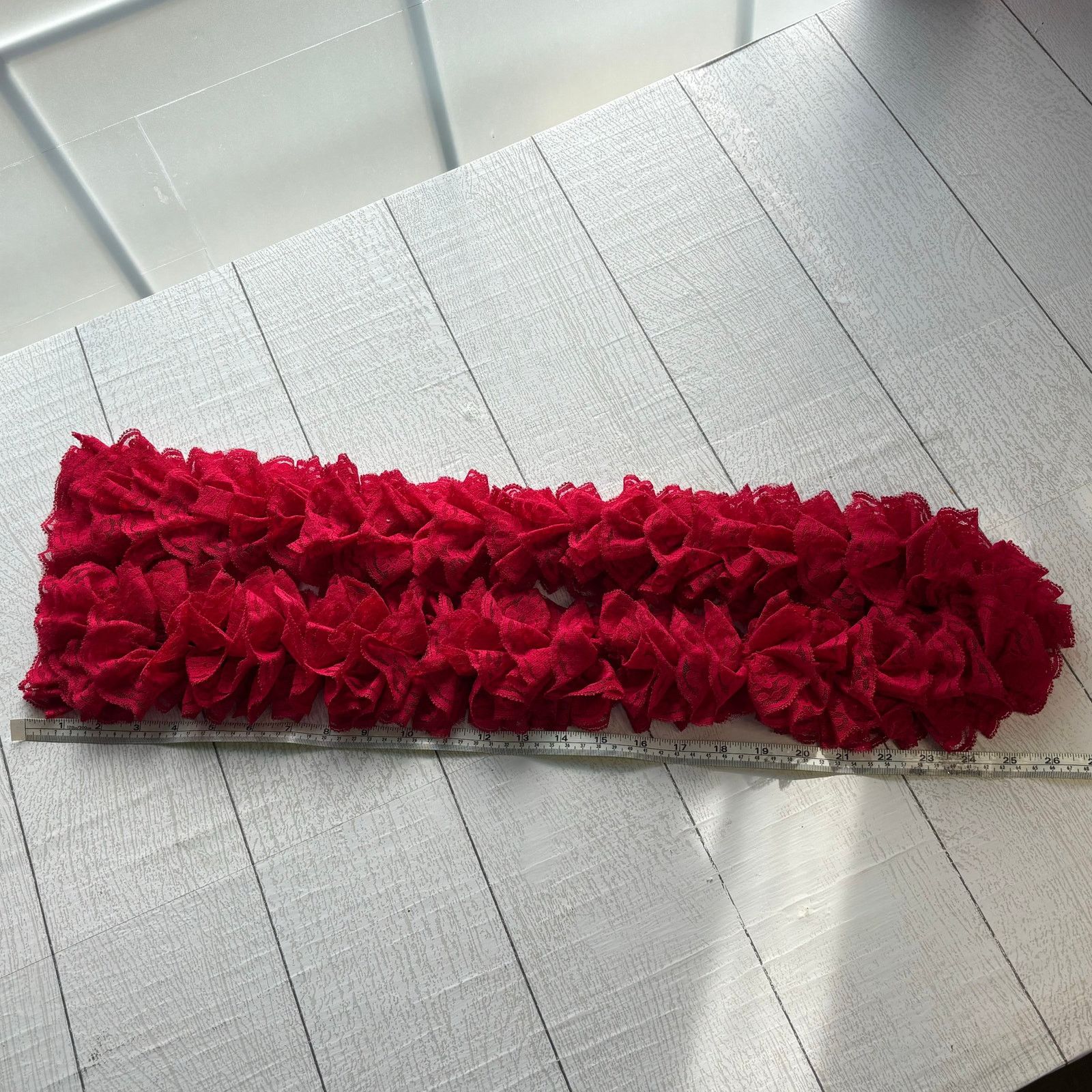 Handmade Handmade Red Lace Ruffle Layered Scarf Size ONE SIZE - 4 Thumbnail