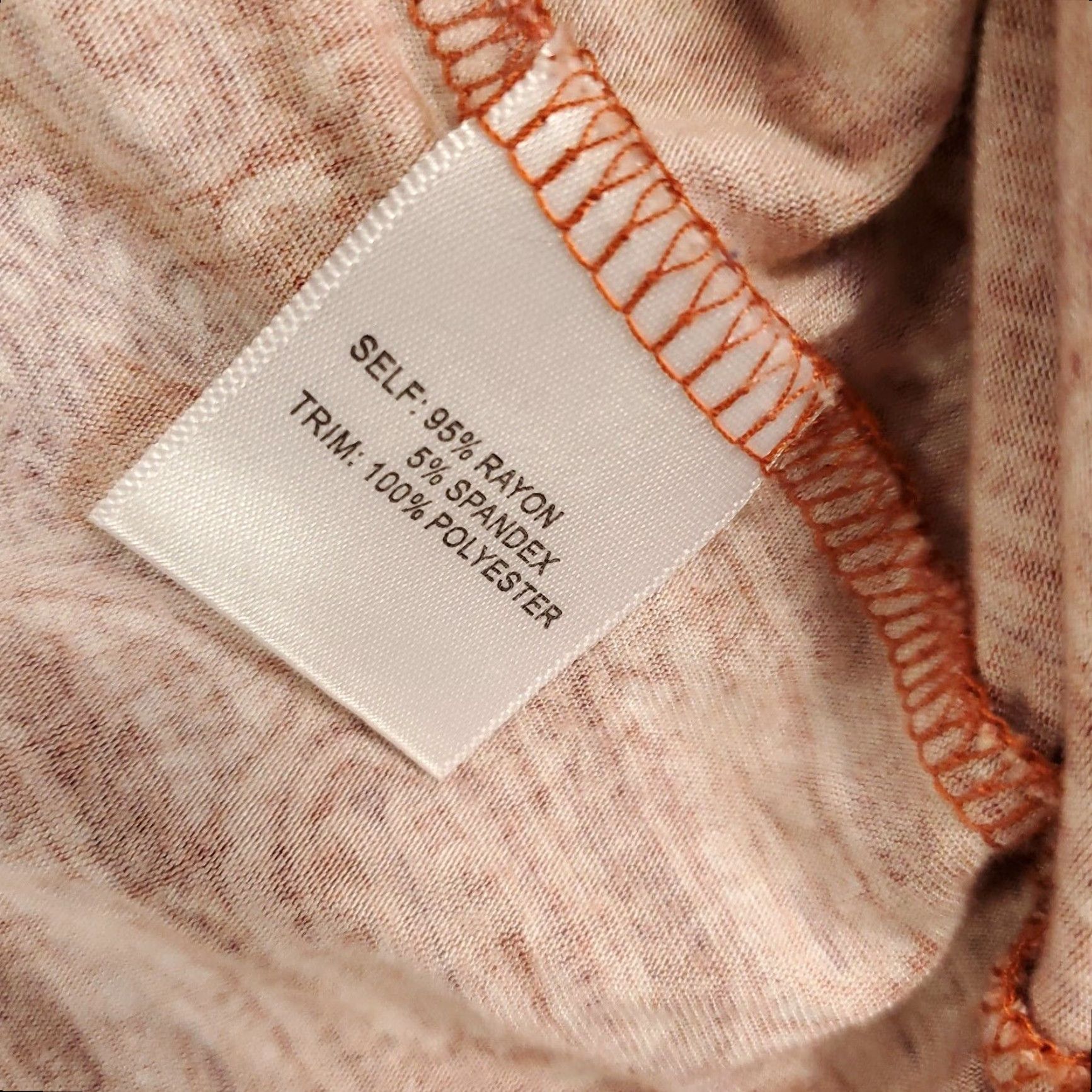 Vintage Womens Blouse 2X Orange Chiffon Trim Stretch Layered Look Top Geometric Rose And Olive Blouse Shirt Casual Womens 2X Orange Geometric Bohemian style Size XXL / US 16-18 / IT 52-54 - 5 Thumbnail