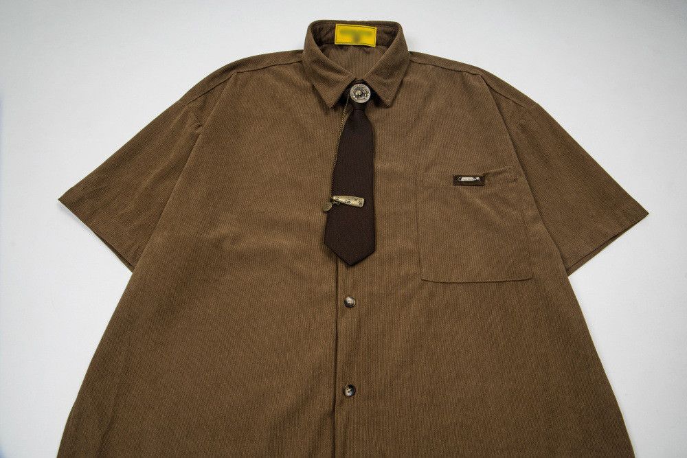 Japanese Brand Men's Loose Casual Street-Academia Style Shirt with Tie Size US M / EU 48-50 / 2 - 3 Thumbnail