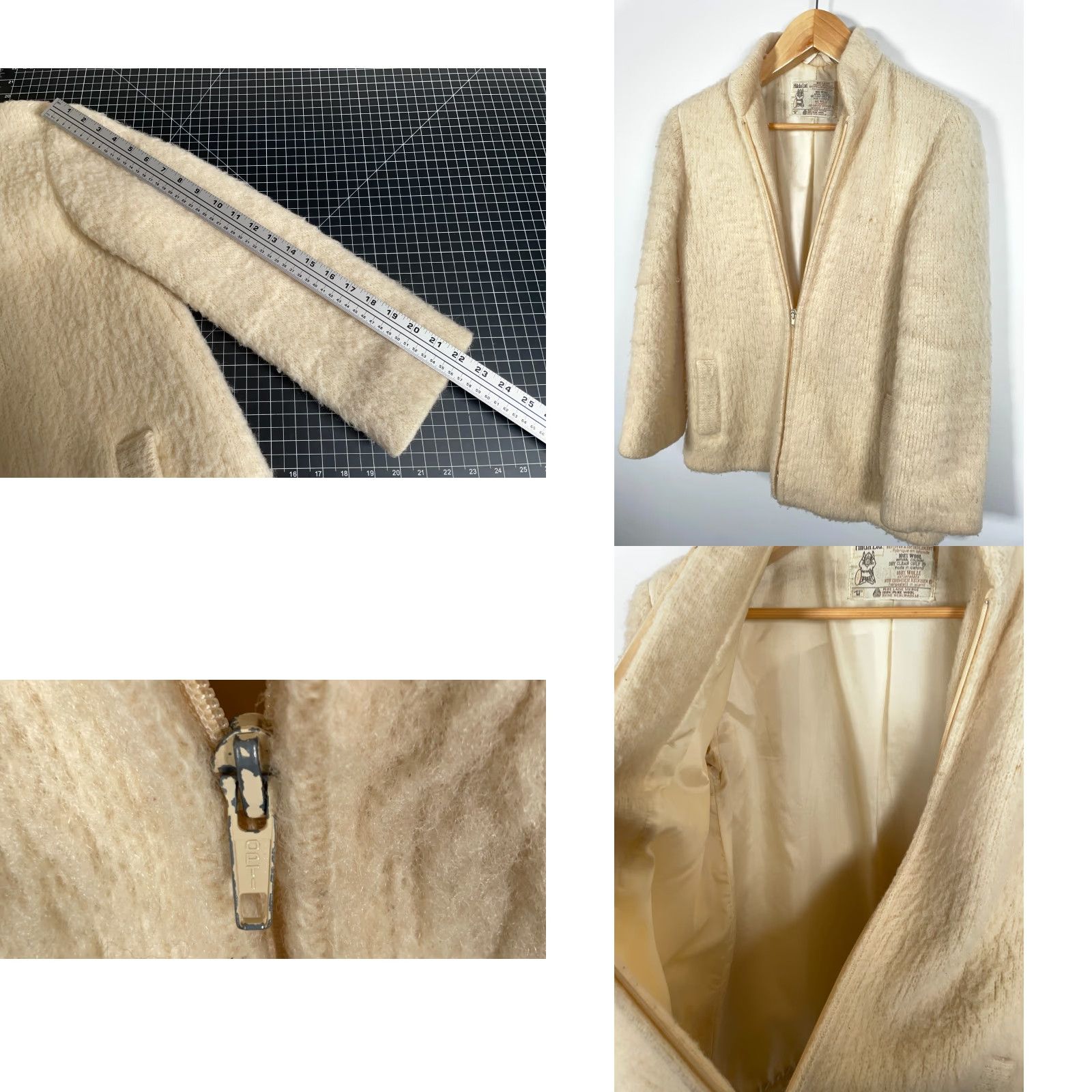 Vintage VINTAGE Hilda Ltd. Pure Wool Zip Sweater Women’s Medium Ivory Lined Sweater Iceland 60s Size M / US 6-8 / IT 42-44 - 8 Thumbnail