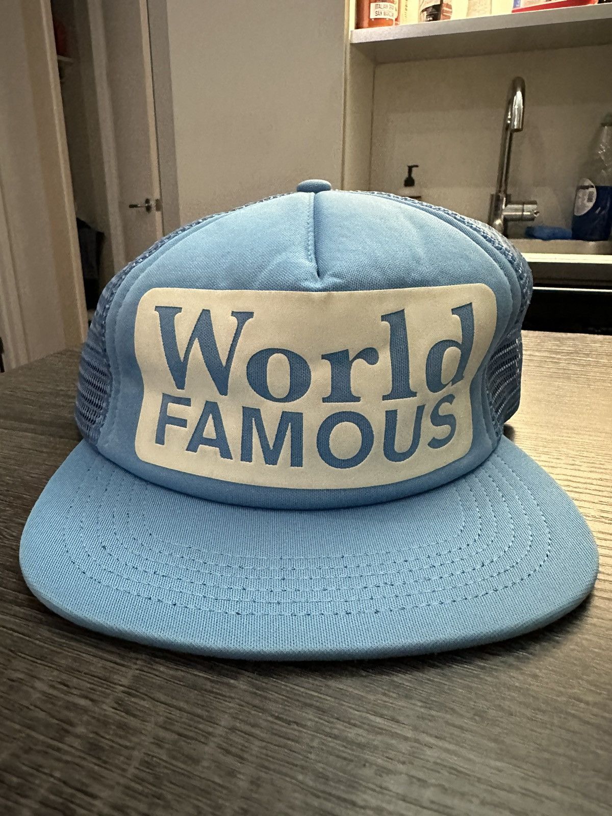 image of World Famous Supreme 5 Panel Trucker Hat (Ss13) in Blue, Men's