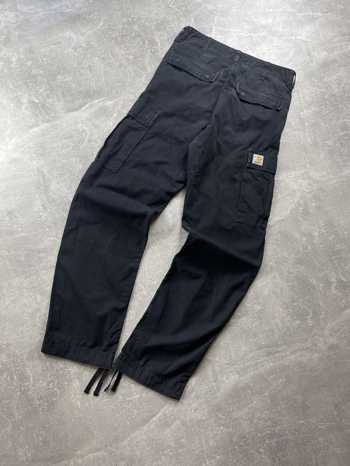 Carhartt Carhartt WIP Cargo Pants Black Ripstop Utility Workwear Size US 29 - 1 Thumbnail