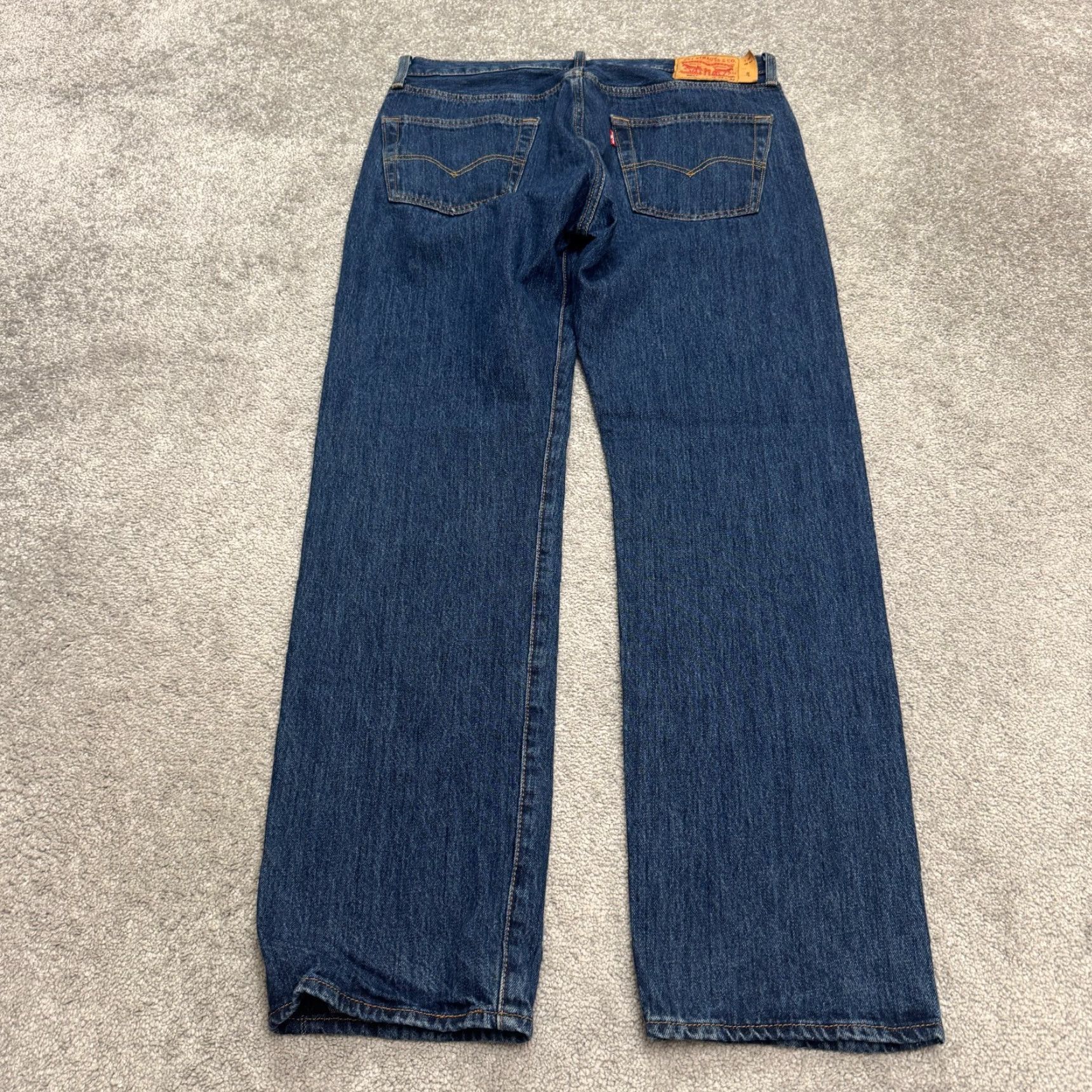 Levi's Levi's 501 Original Fit Straight Jeans Dark Wash 34x32 Navy Blue Denim Button Fly Mens Jeans Regular 501 Series Streetwear Vintage No Size US 33 - 2 Thumbnail