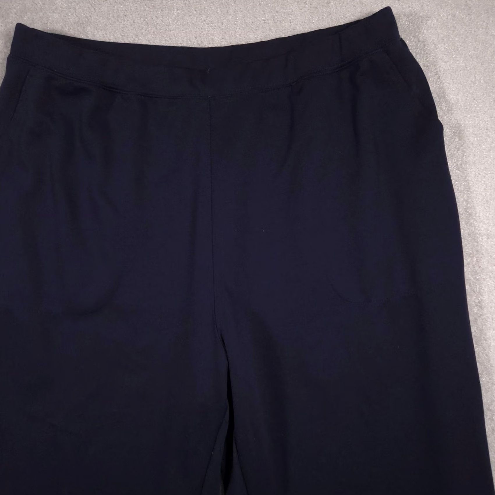 Vintage VINTAGE Woman Within Sweatpants Womens 26W Navy Blue Jersey Wide-Leg Pull On Stretch Size 4XL / US 24-26 - 3 Thumbnail
