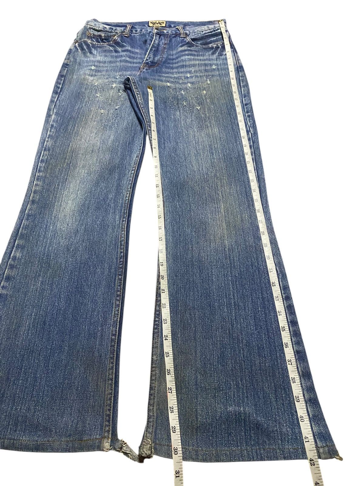 Seditionaries Vintage Japanese Brand Nylaus Grunge Distressed Flare Jeans Size US 31 - 14 Thumbnail