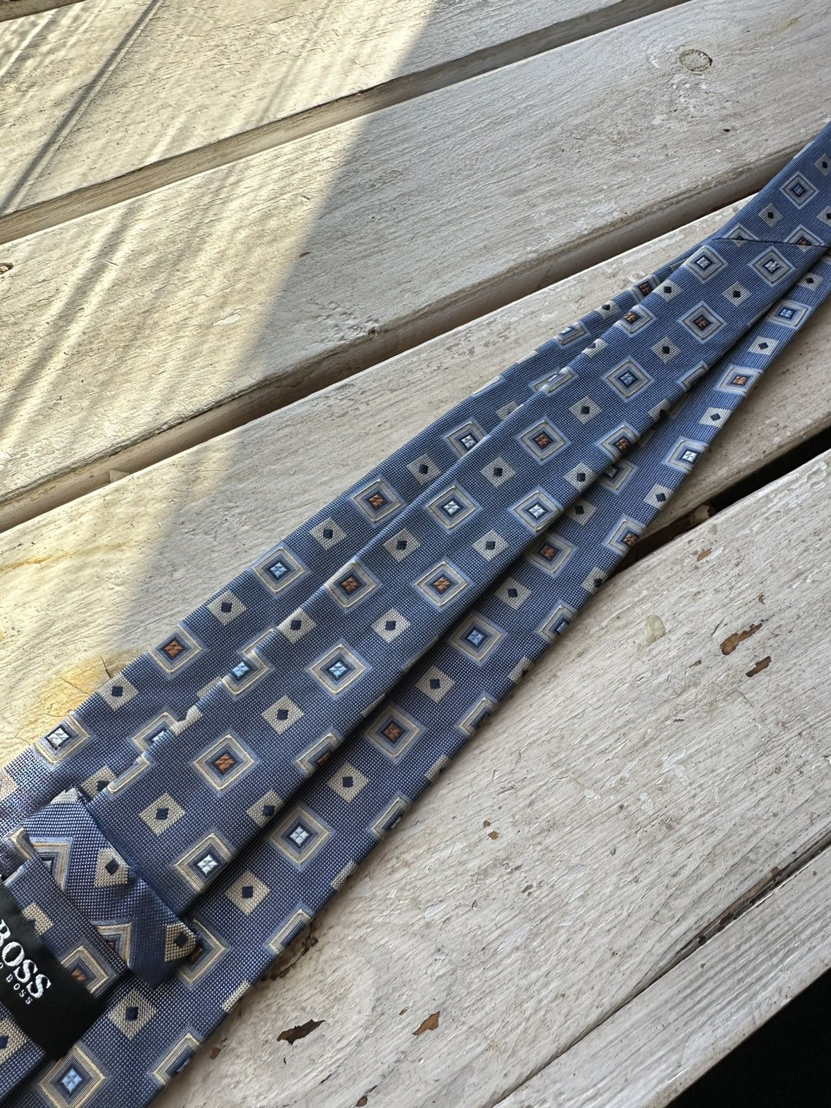 Designer × Hugo Boss 🚨RARE Hugo Boss Tie old money style Blue luxury monogram Size ONE SIZE - 5 Thumbnail