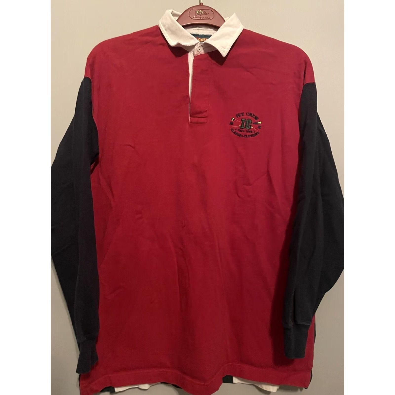 Vintage VINTAGE Ivy Crew Shirt Mens L Red Men Long Sleeve Polo Size B48 Size US L / EU 52-54 / 3 - 2 Thumbnail